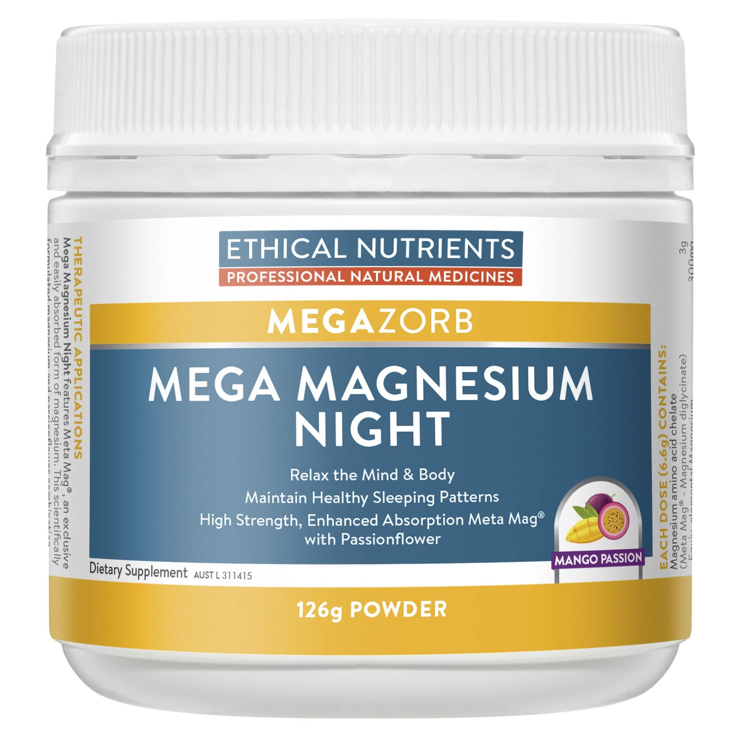 Ethical Nutrients Mega Magnesium Night Powder 1 Count