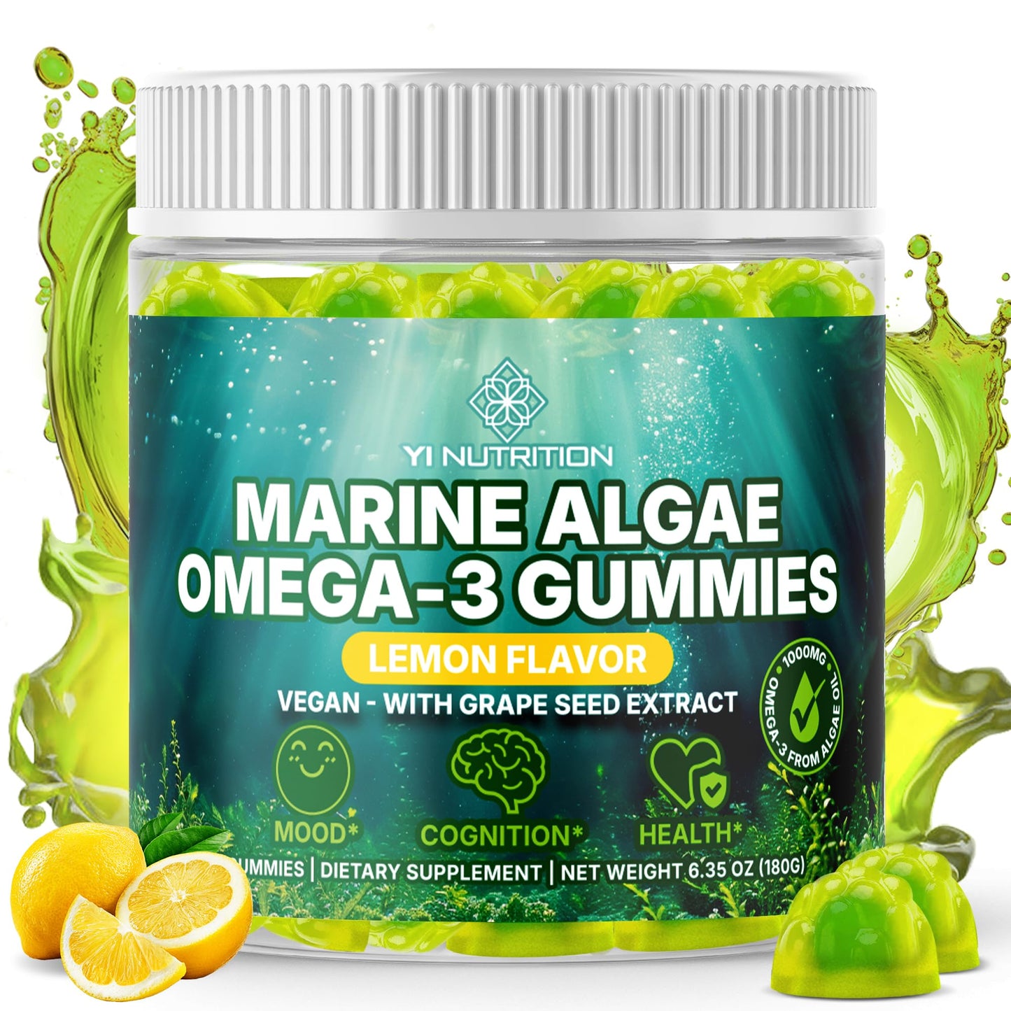 Yi Nutrition Marine Algae Omega 3 Gummies, 60 Ct
