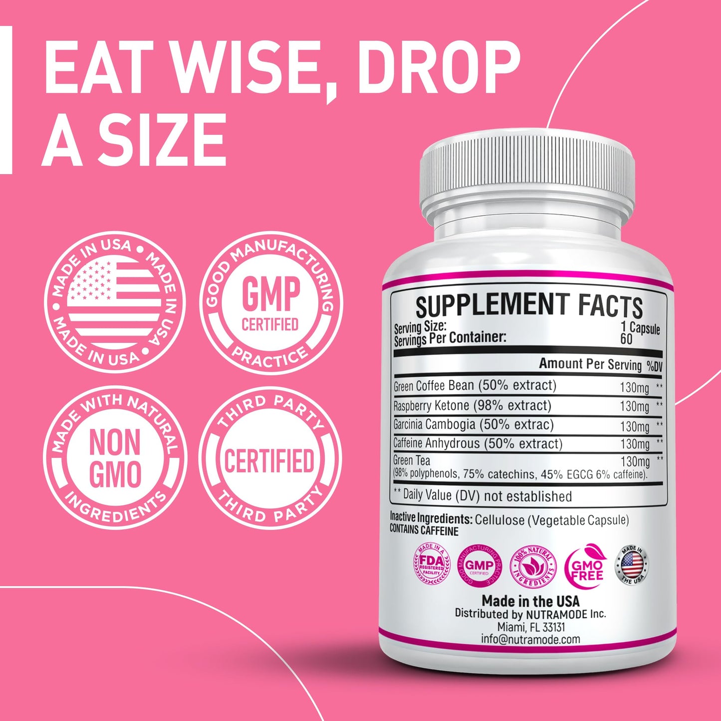 WELLBEING FORMULA Natural Weight Loss Pills for Women 60 Capsules