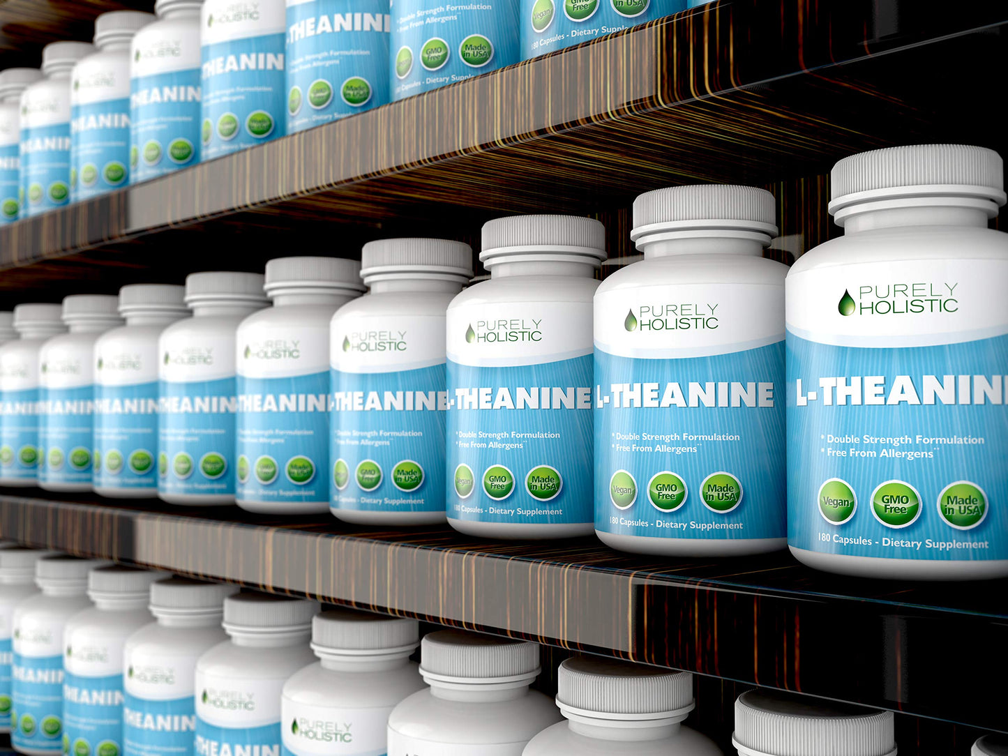Purely Holistic L-Theanine 200mg (Double-Strength) Capsules 180 Count