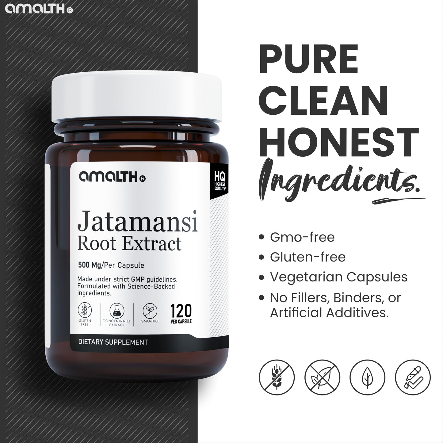 AMALTH Jatamansi 500 mg, 120 Veg Capsules