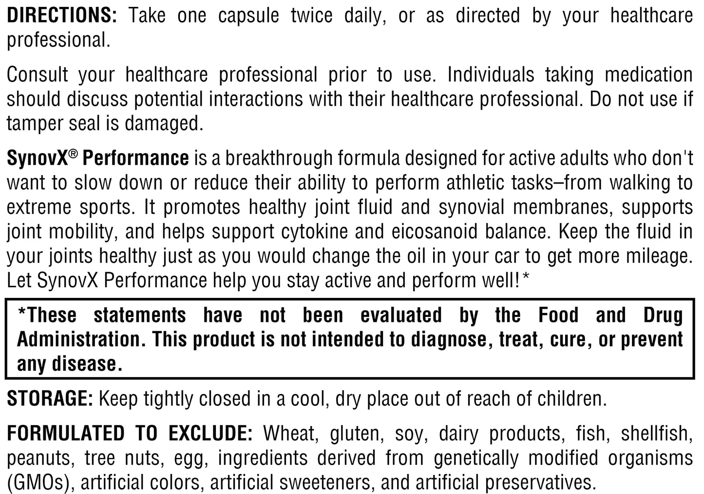 XYMOGEN SynovX Performance - Joint Mobility Support 60 Capsules
