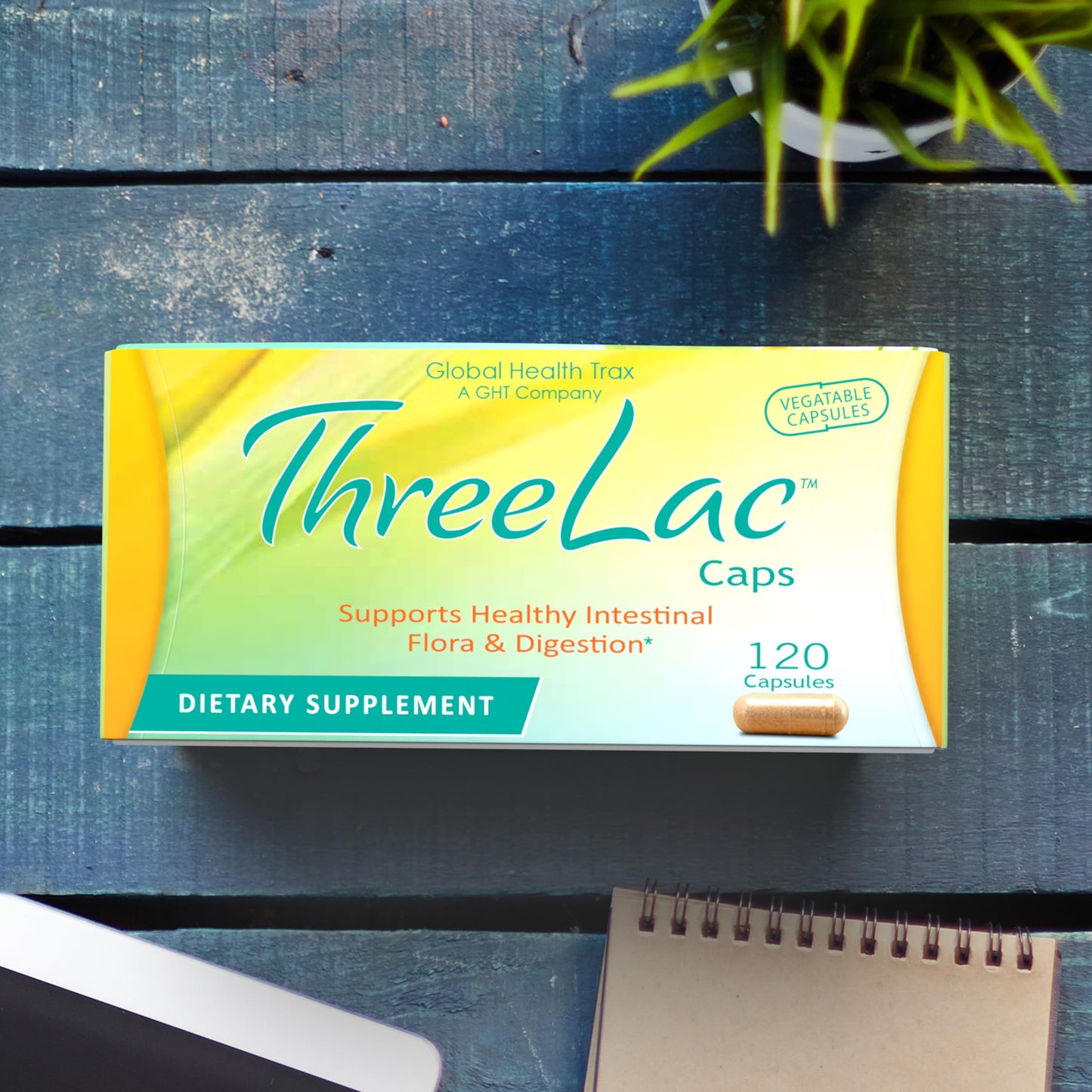 GHT Global Health Trax ThreeLac Probiotic Capsules, 480 Count