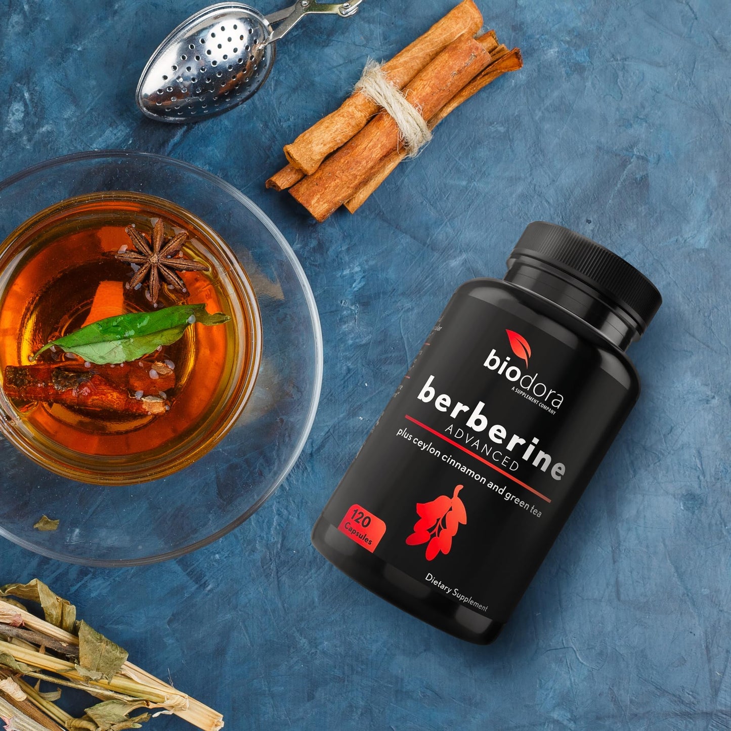 Biodora Berberine Advanced Plus with 1200mg Berberine, 100mg Ceylon Cinnamon and 100mg Green Tea Extract - 1400mg Per Dose, 120 Capsules