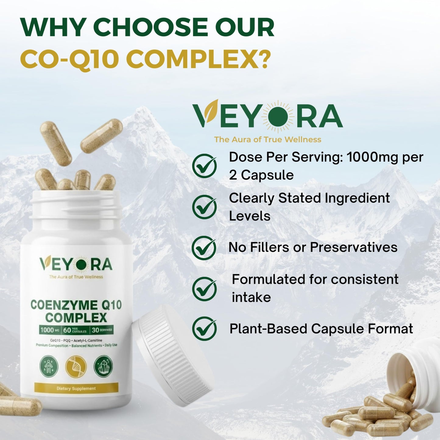 VEYORA Coenzyme Q10 Complex 60 Capsules