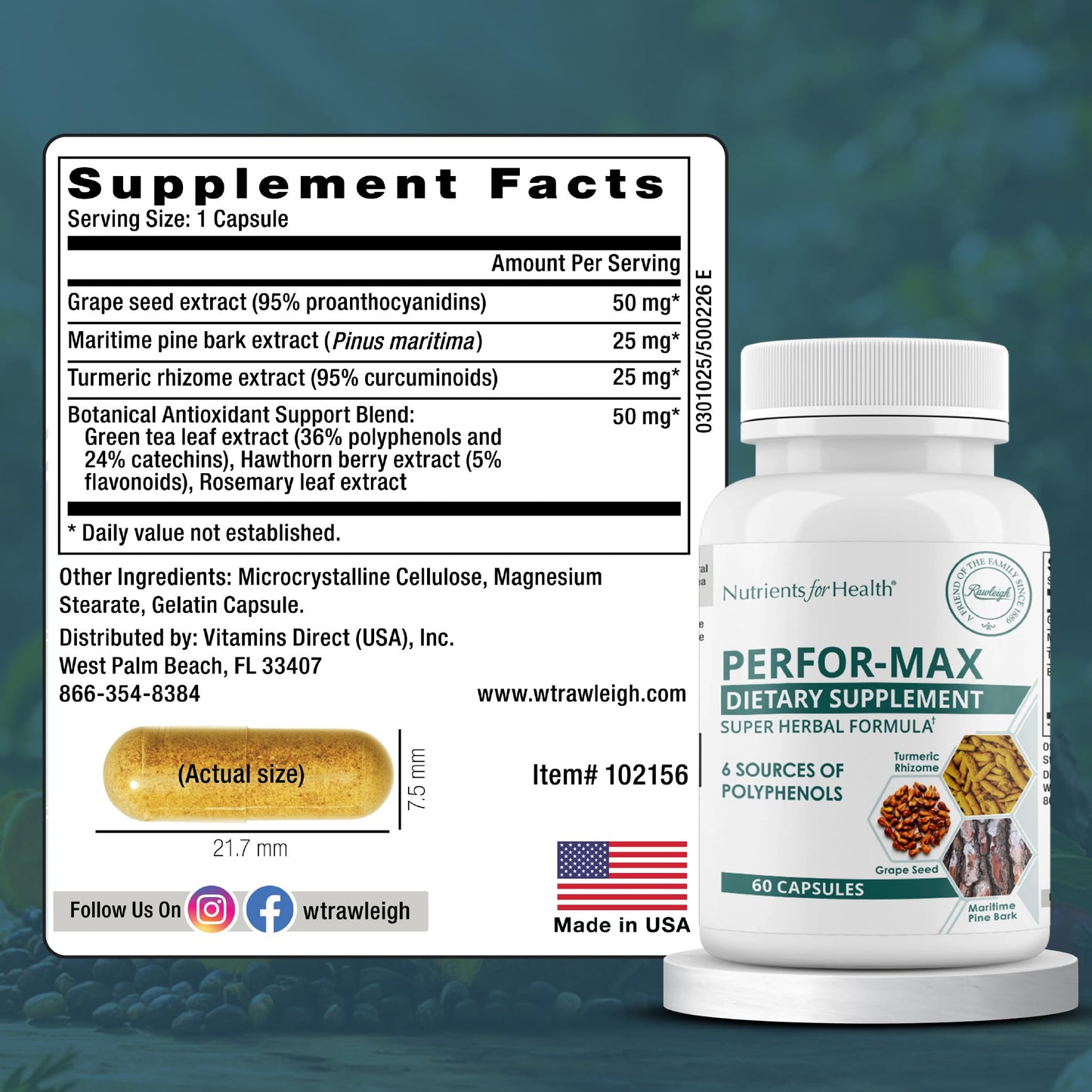 Rawleigh Perfor-Max Antioxidant Blend Capsule, 60 Capsules