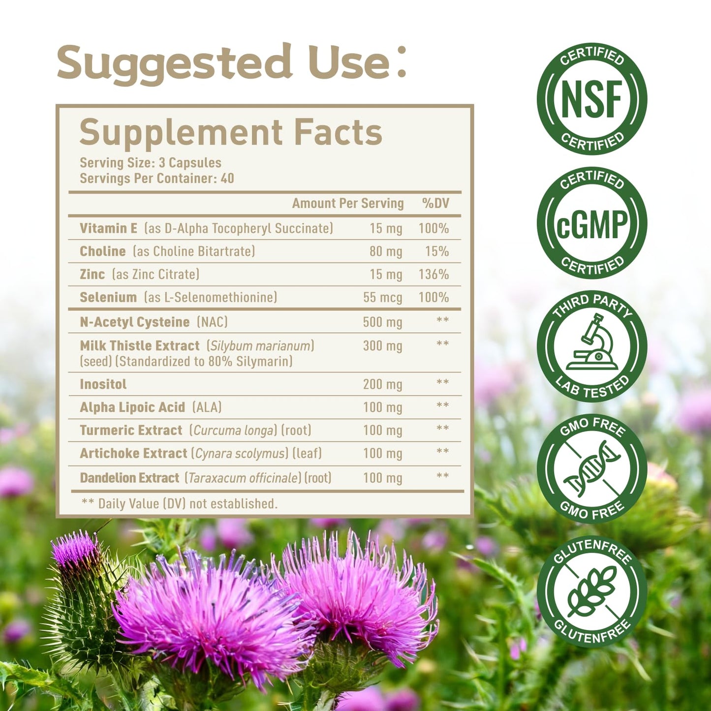 DR. CROWN Milk Thistle Supplement for Liver Cleanse Detox & Repair 360 Capsules