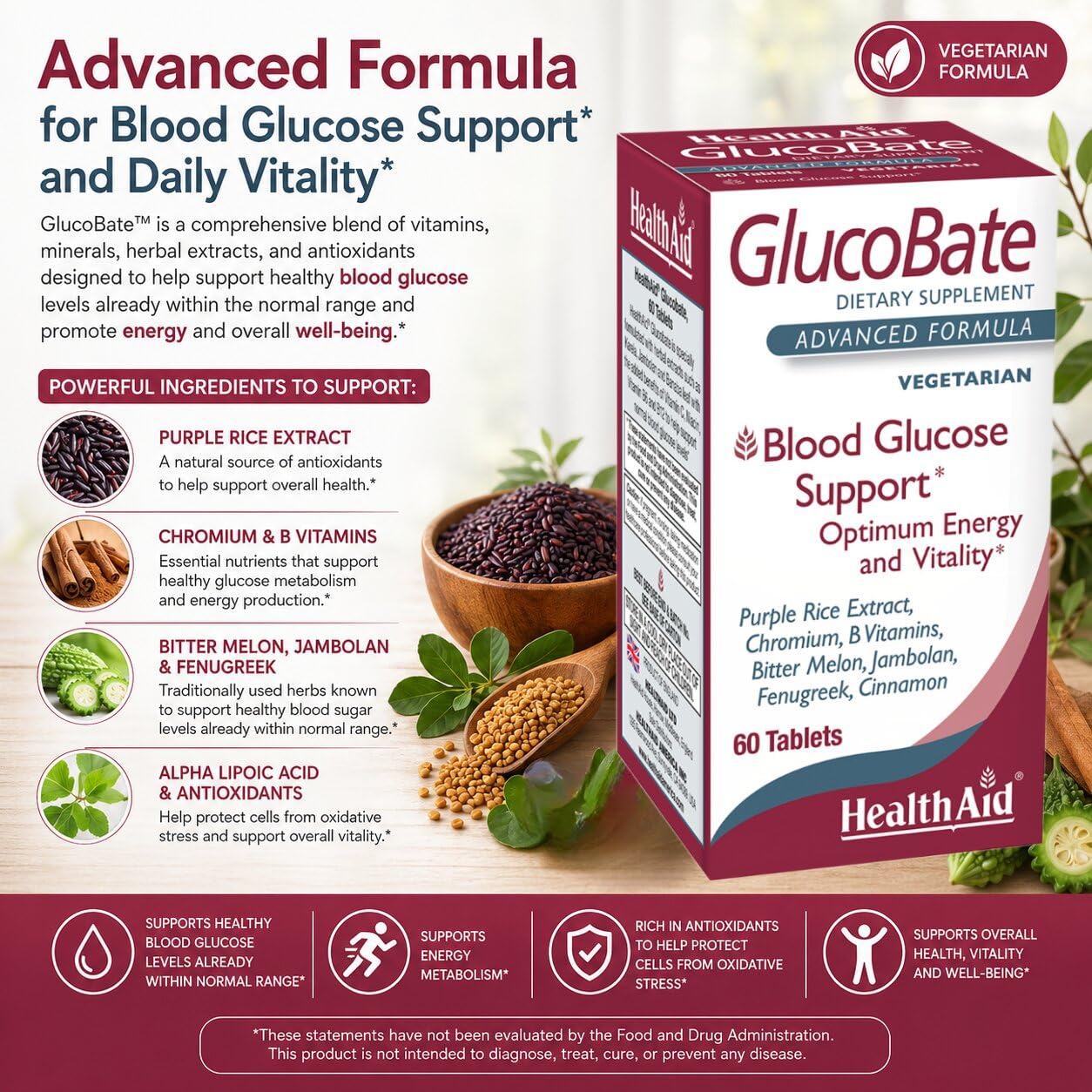 HealthAid GlucoBate 60 Tablets