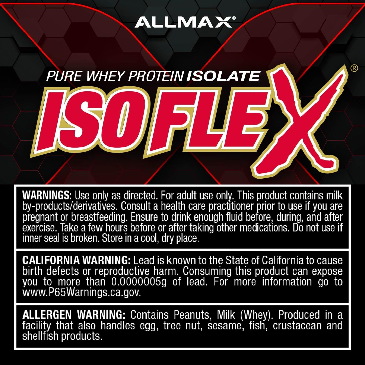 ALLMAX ISOFLEX Pure Whey Isolate Protein Powder - Birthday Cake Flavor, 32 Servings, Gluten Free, Low Lactose, Sugar-Free - High-Protein, Clean, Keto-Friendly, 2 lb