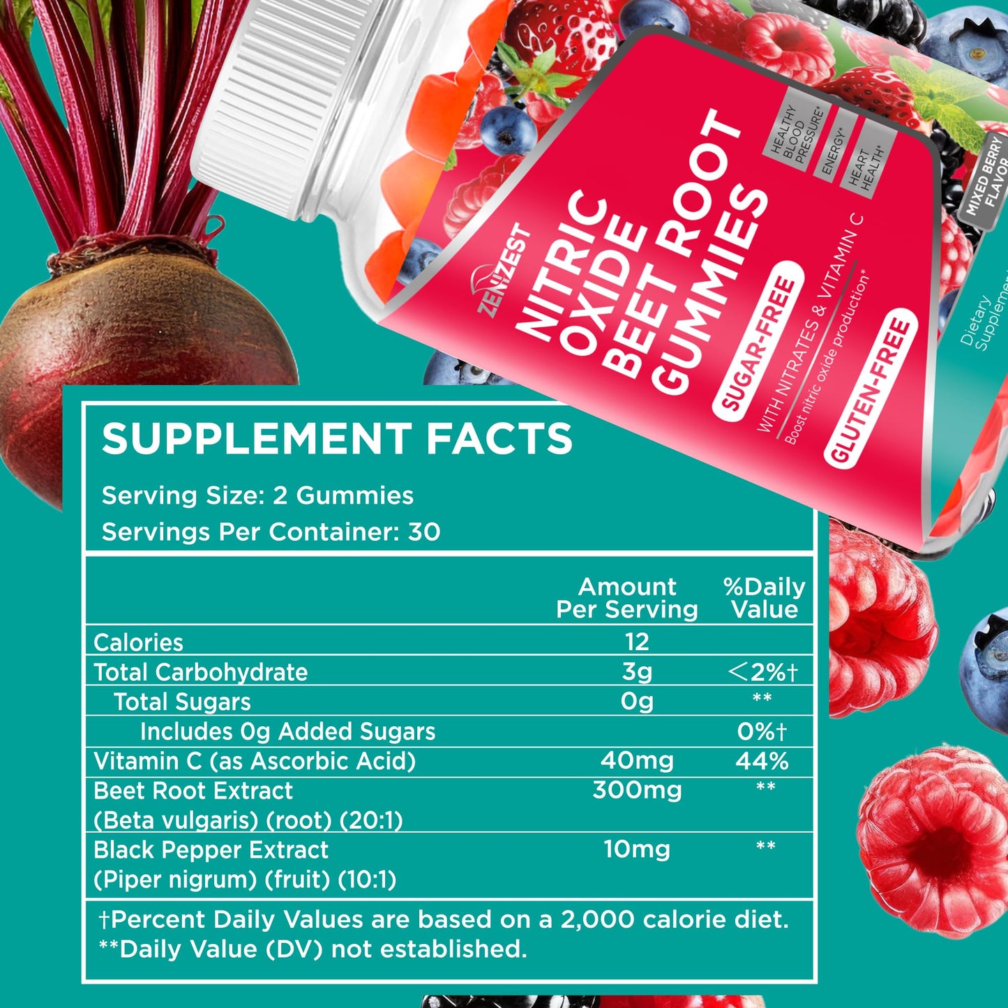 ZeniZest Beet Root Gummy 60 Count