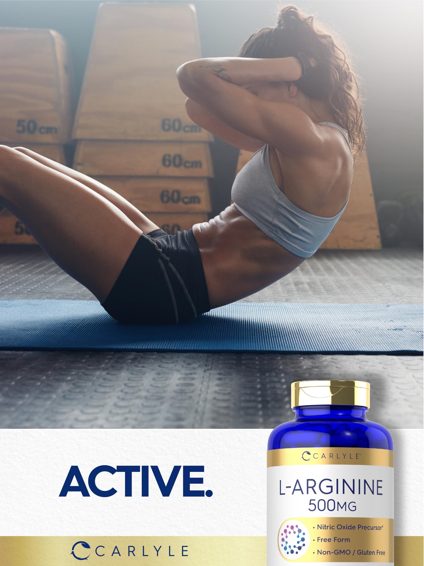 Carlyle L-Arginine 500 mg Nitric Oxide Precursor Capsule, 240 Count