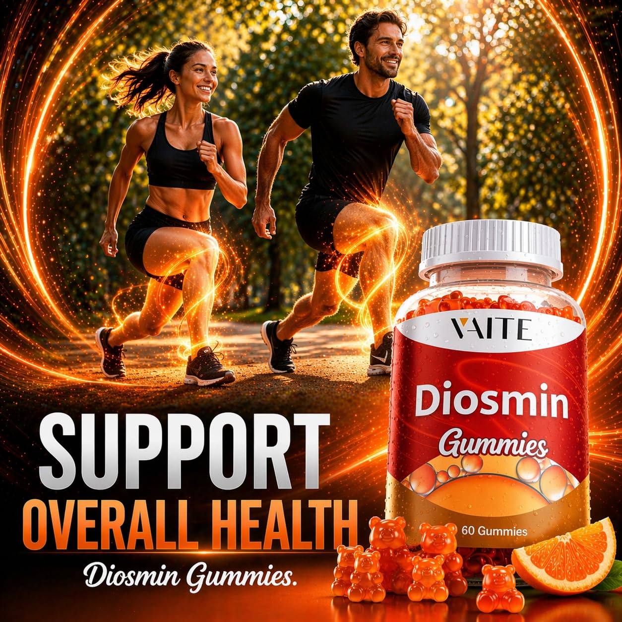 VAITE Diosmin 1000mg Vein Support Gummies, 60-Count
