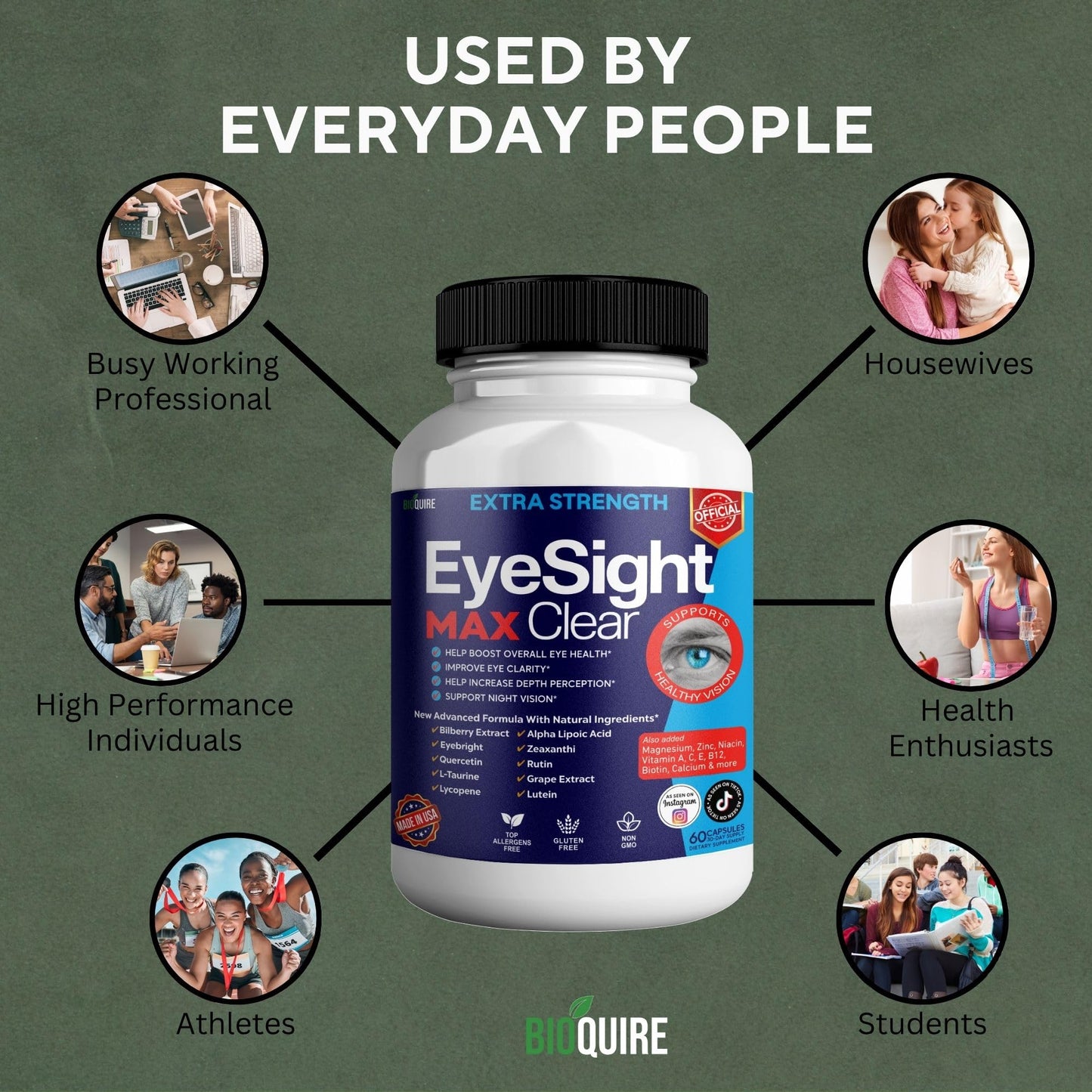 BIOQUIRE Eyesight Max Clear Extra Strength Vision Support 60 Capsules