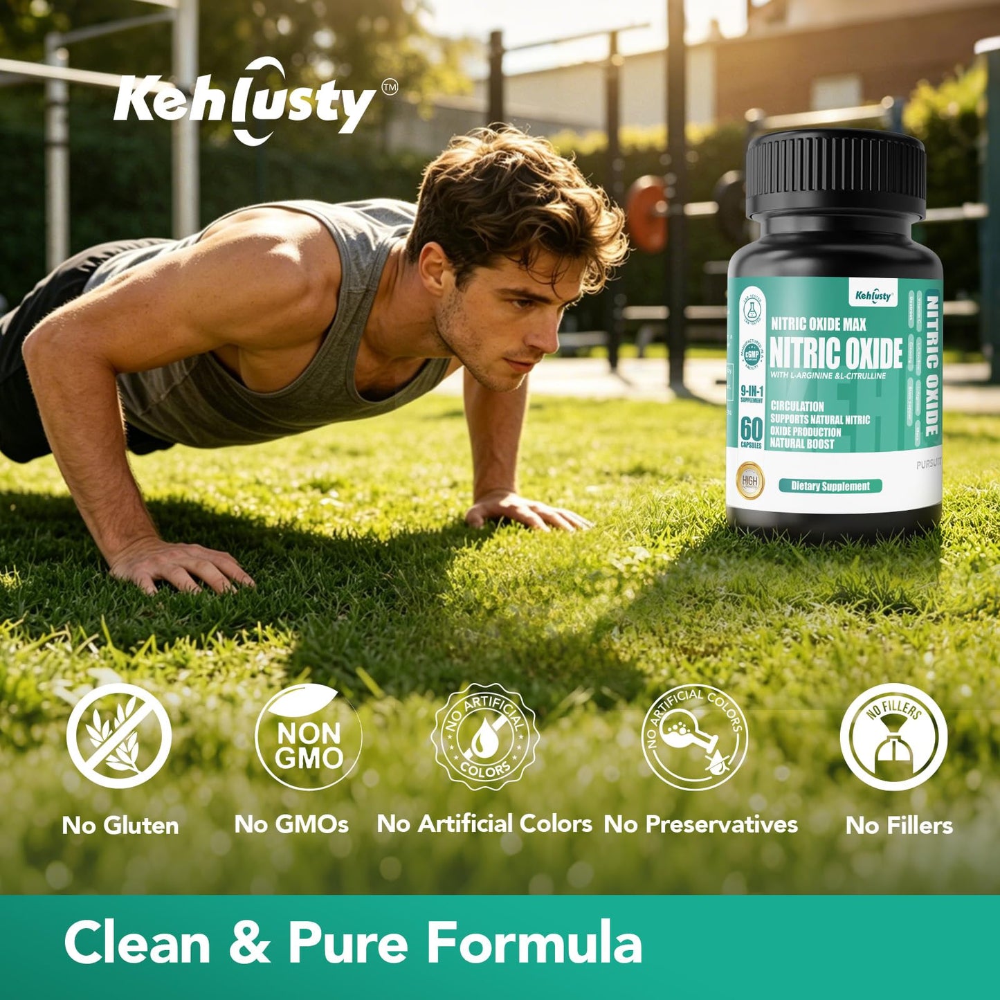 KEHLUSTY Nitric Oxide Booster Capsule, 60 Capsules