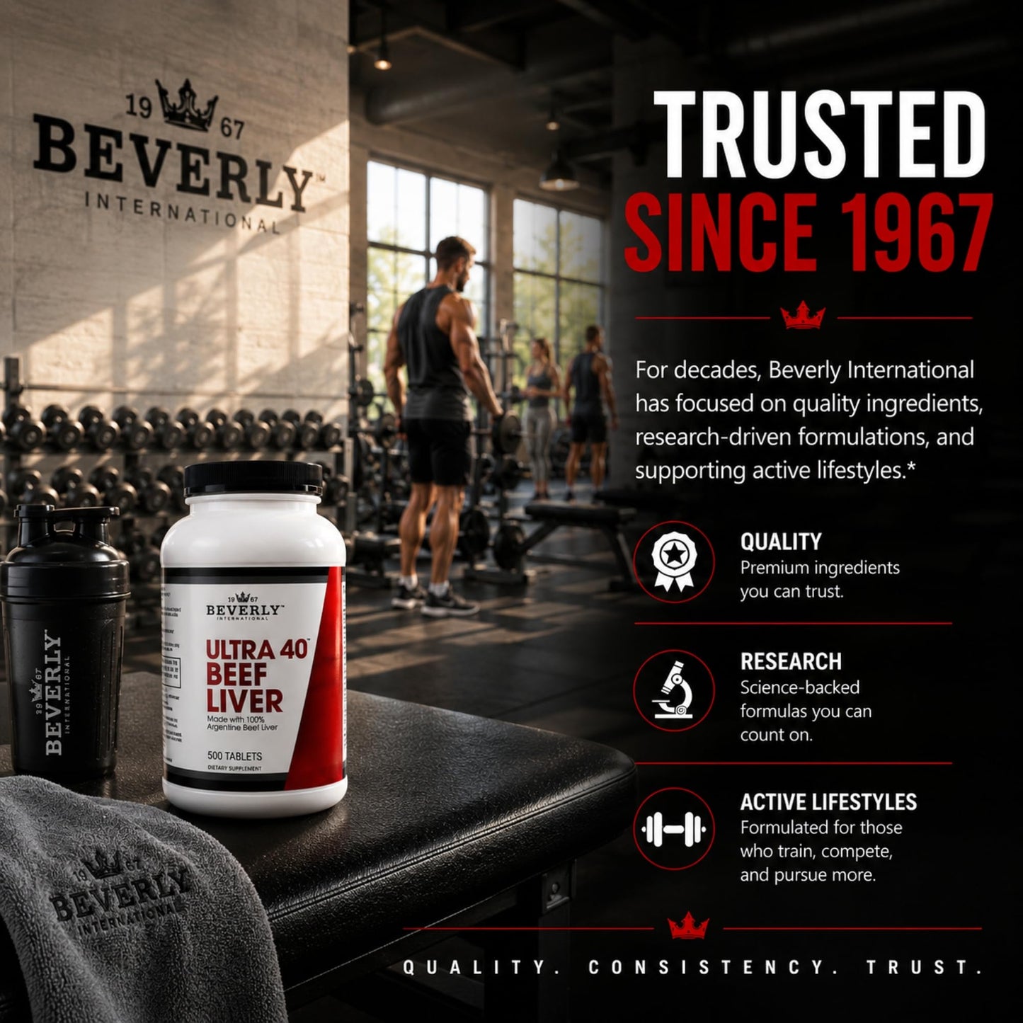 Beverly International Ultra-40 Grass-Fed Desiccated Beef Liver Tablets, 500 Count
