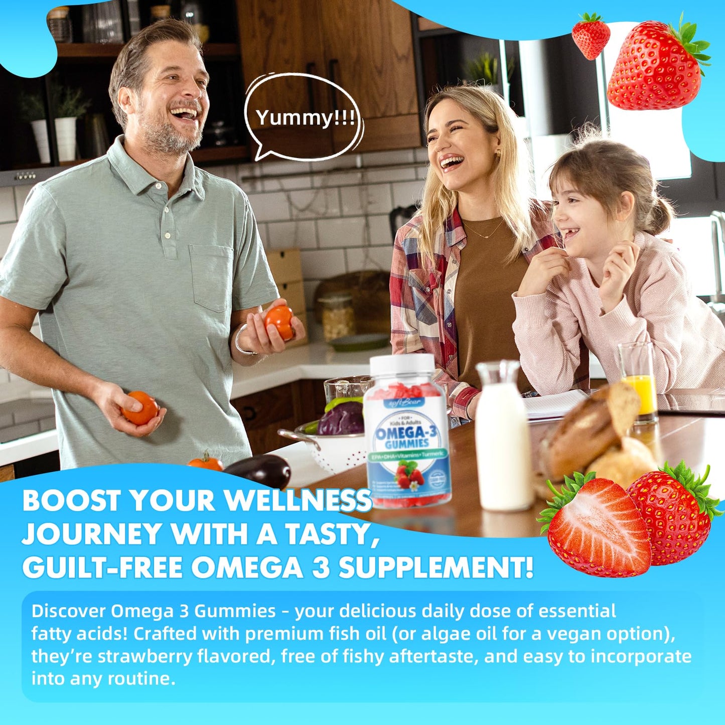 SoftBear Omega-3 Gummies 60 Count
