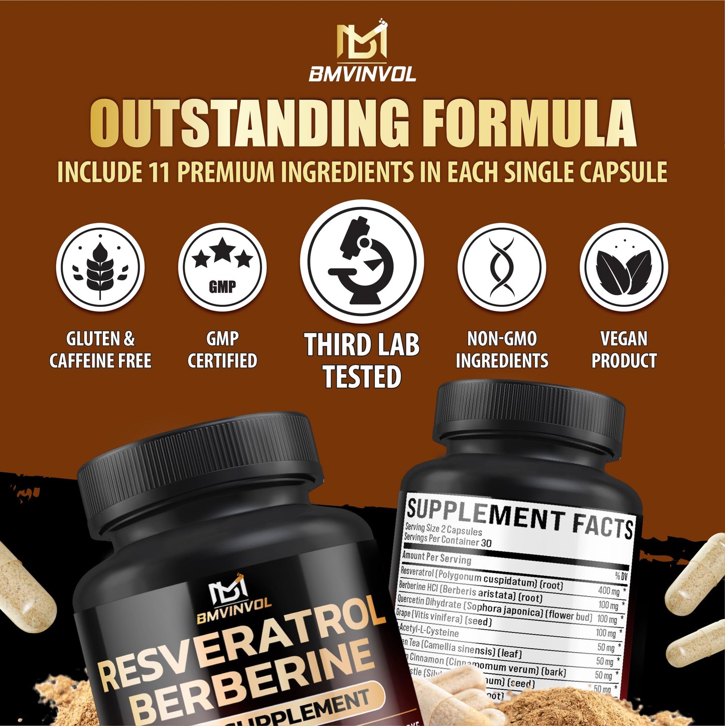 BMVINVOL Resveratrol Supplement Capsule 60 Capsules