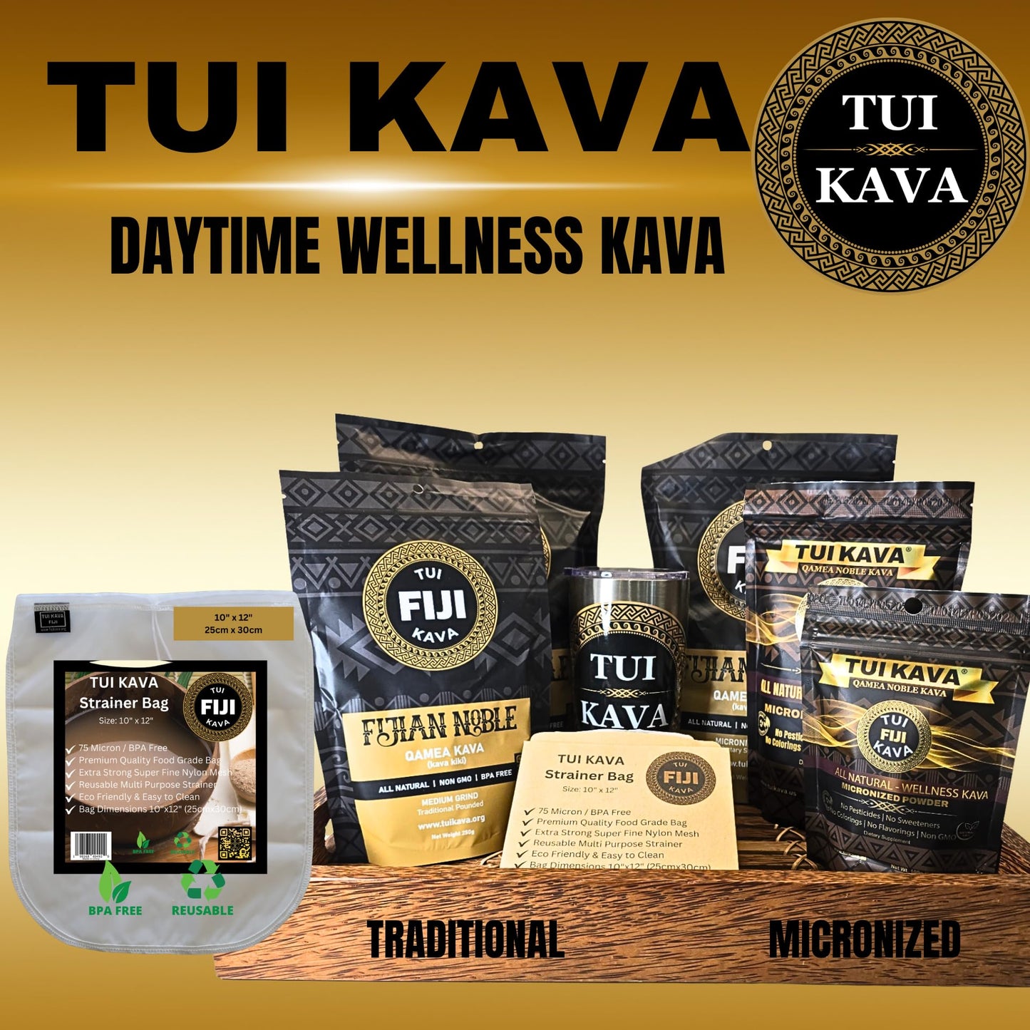 TUI KAVA Noble Kava Root Powder Micronized, 3.5 oz