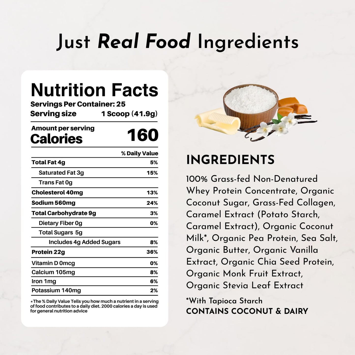 JUST INGREDIENTS Salted Caramel Protein Powder 23