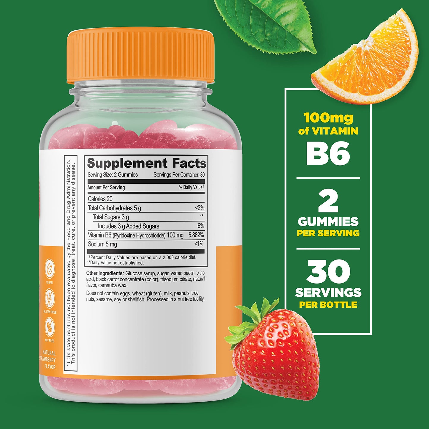 Lifeable Zinc 50mg + Vitamin B6 Gummies, 60 Gummies