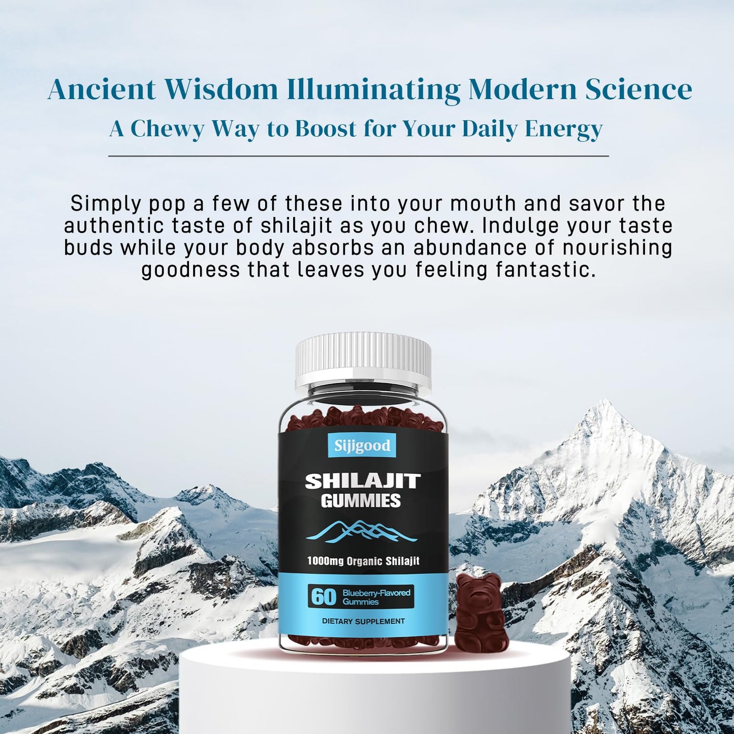 Sijigood Shilajit Gummies with 85+ Trace Minerals, 120 Gummies