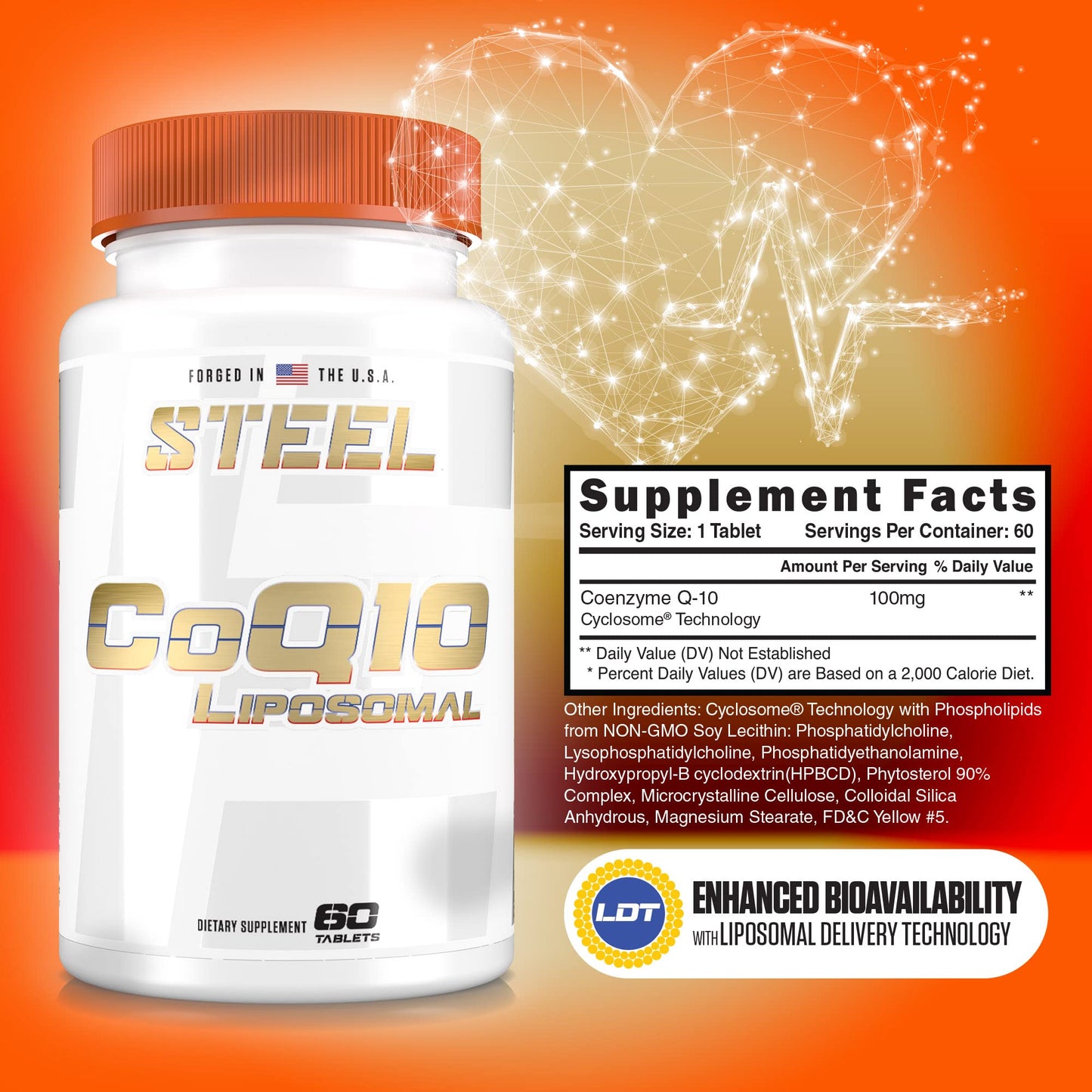 Steel Supplements CoQ10 Liposomal 100mg Tablet, 60 Tablets