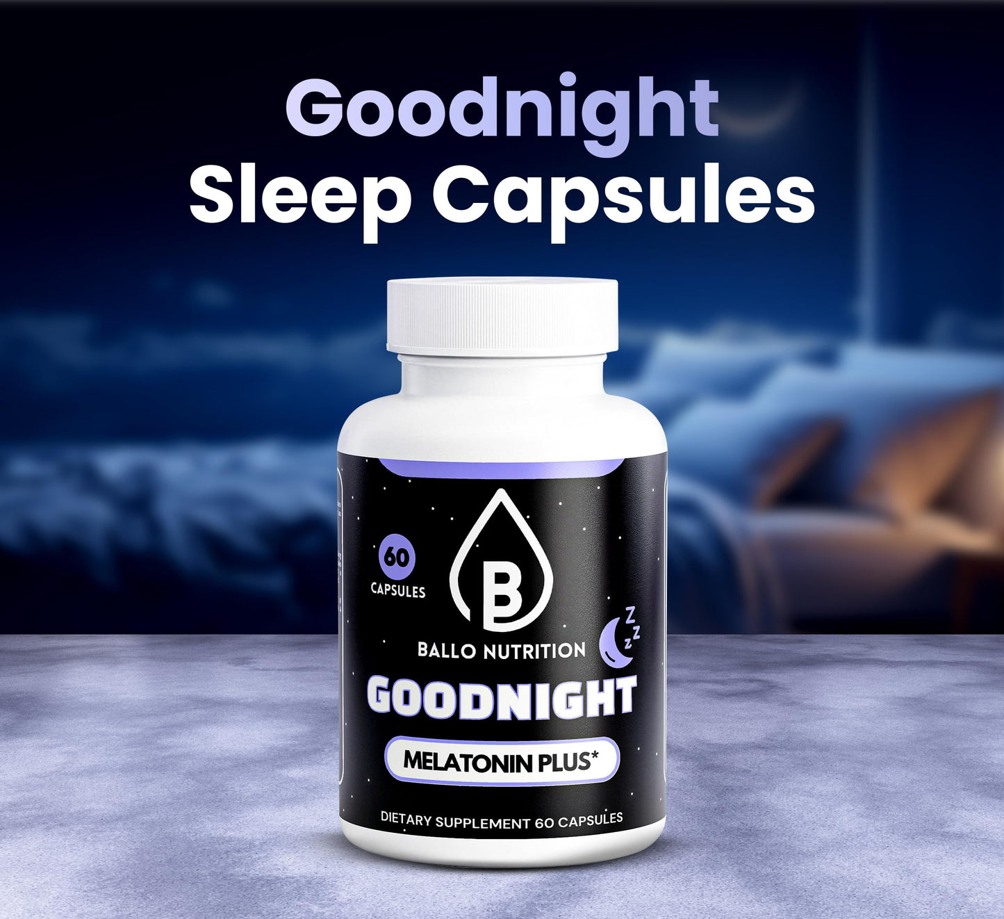 Ballo Nutrition Goodnight Sleep Capsules, 60 Count