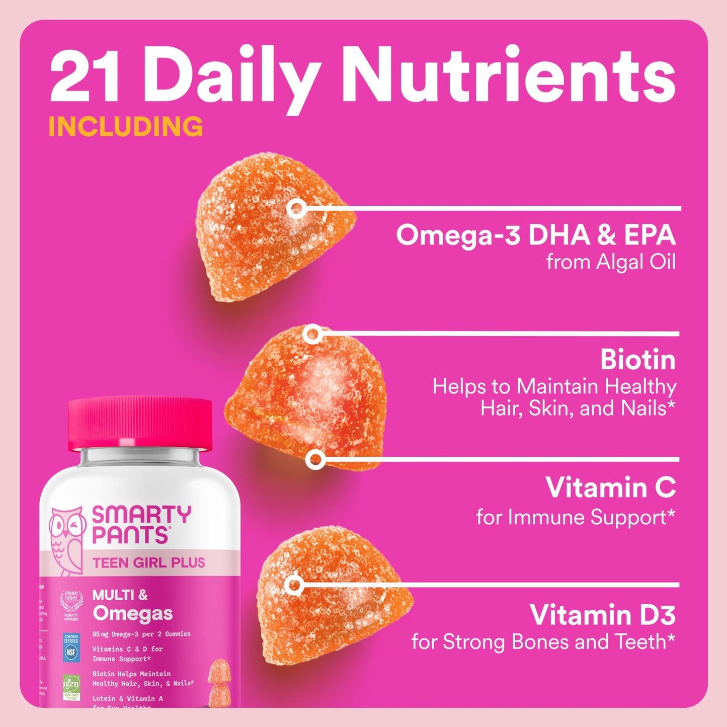 SmartyPants Mother & Daughter Daily Nutrition Bundle: Women’s + Teen Girl Multivitamin Gummies 150 Count