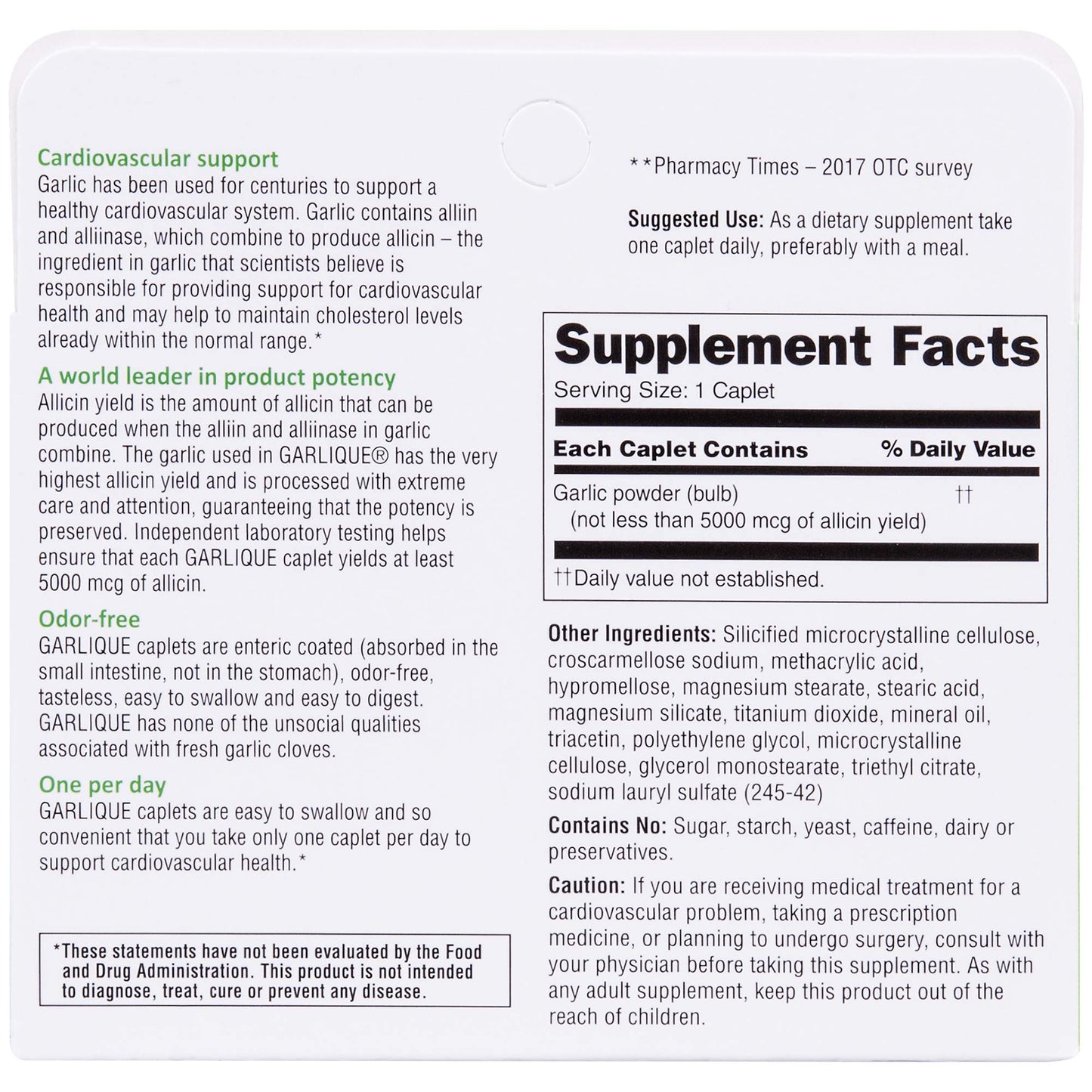Garlique Caplets 60 Tablets Pack of 4