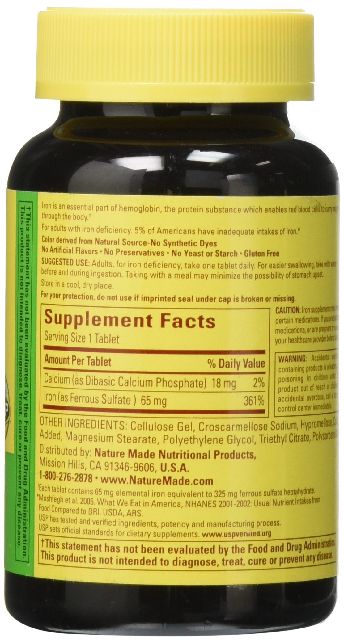 Nature Made Iron 65 mg Tablets 365 Count