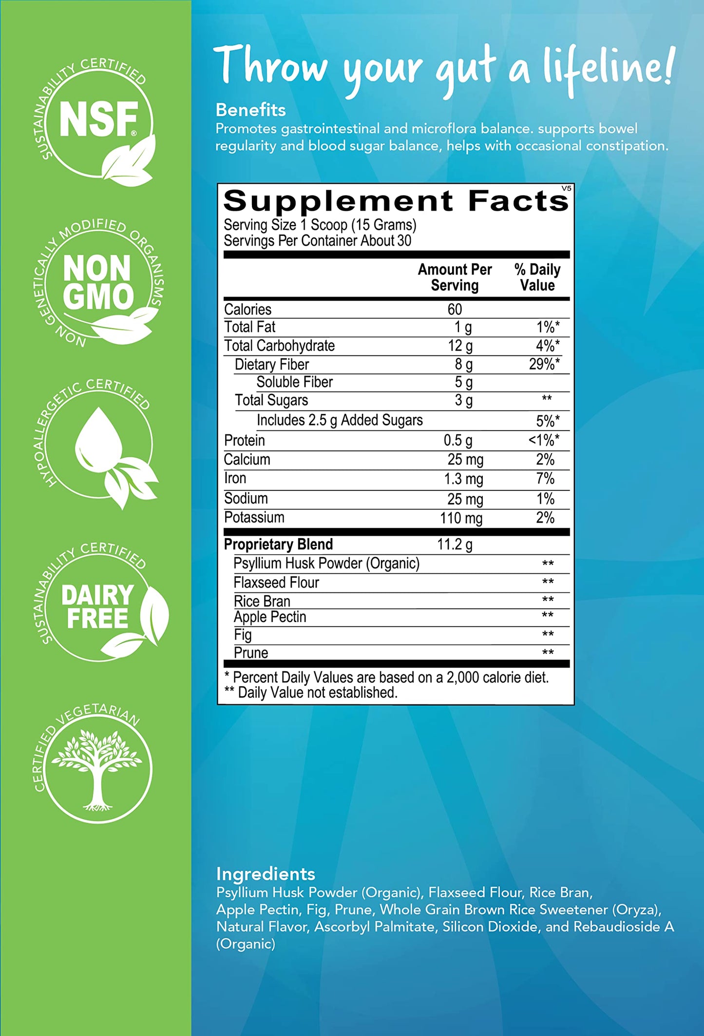 Advanced Nutrition Solutions LLC Q Restore Daily Move Fiber Powder 15.8 oz
