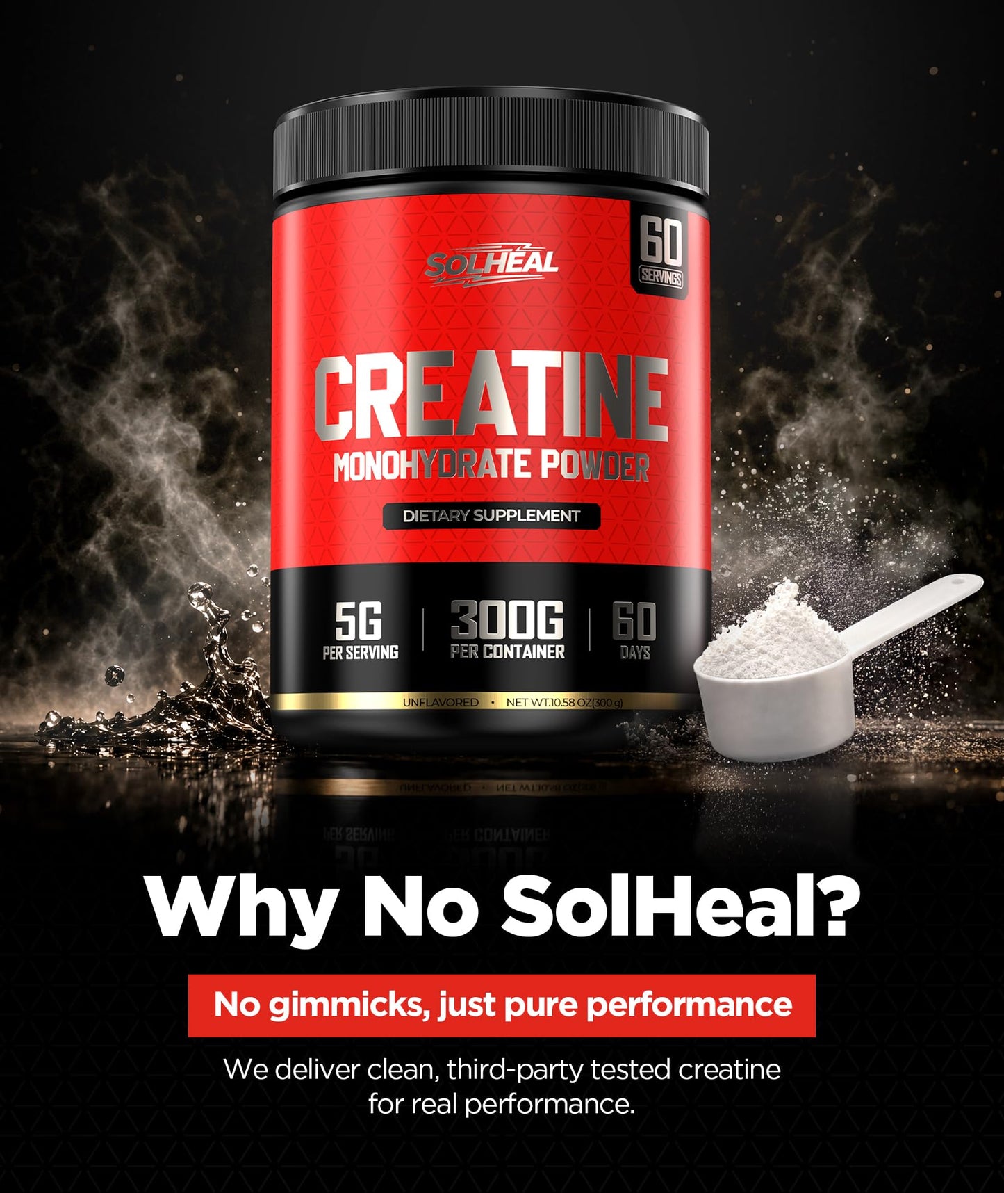 SolHeal 3X Muscle Growth Creatine Monohydrate Gummy 110 Count