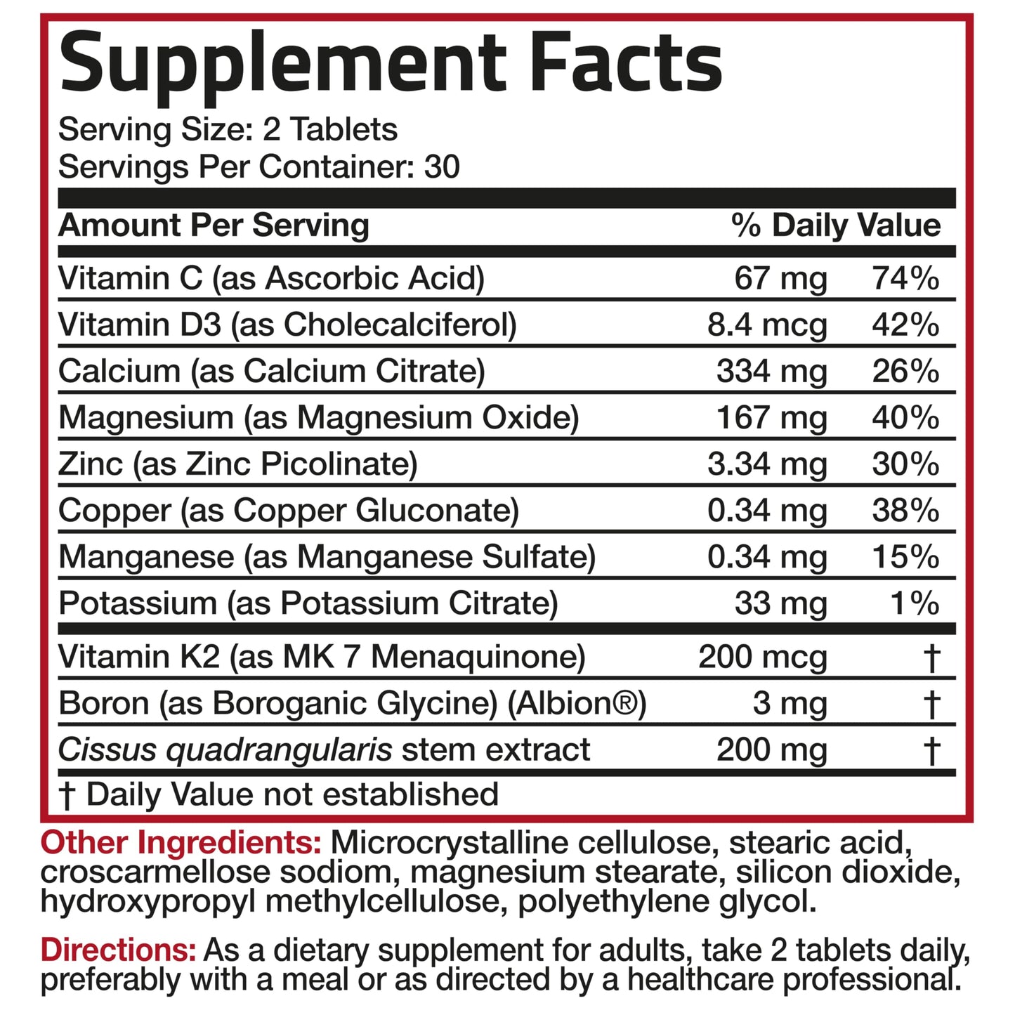Bronson Bone Health & Strength Complex 60 Tablets
