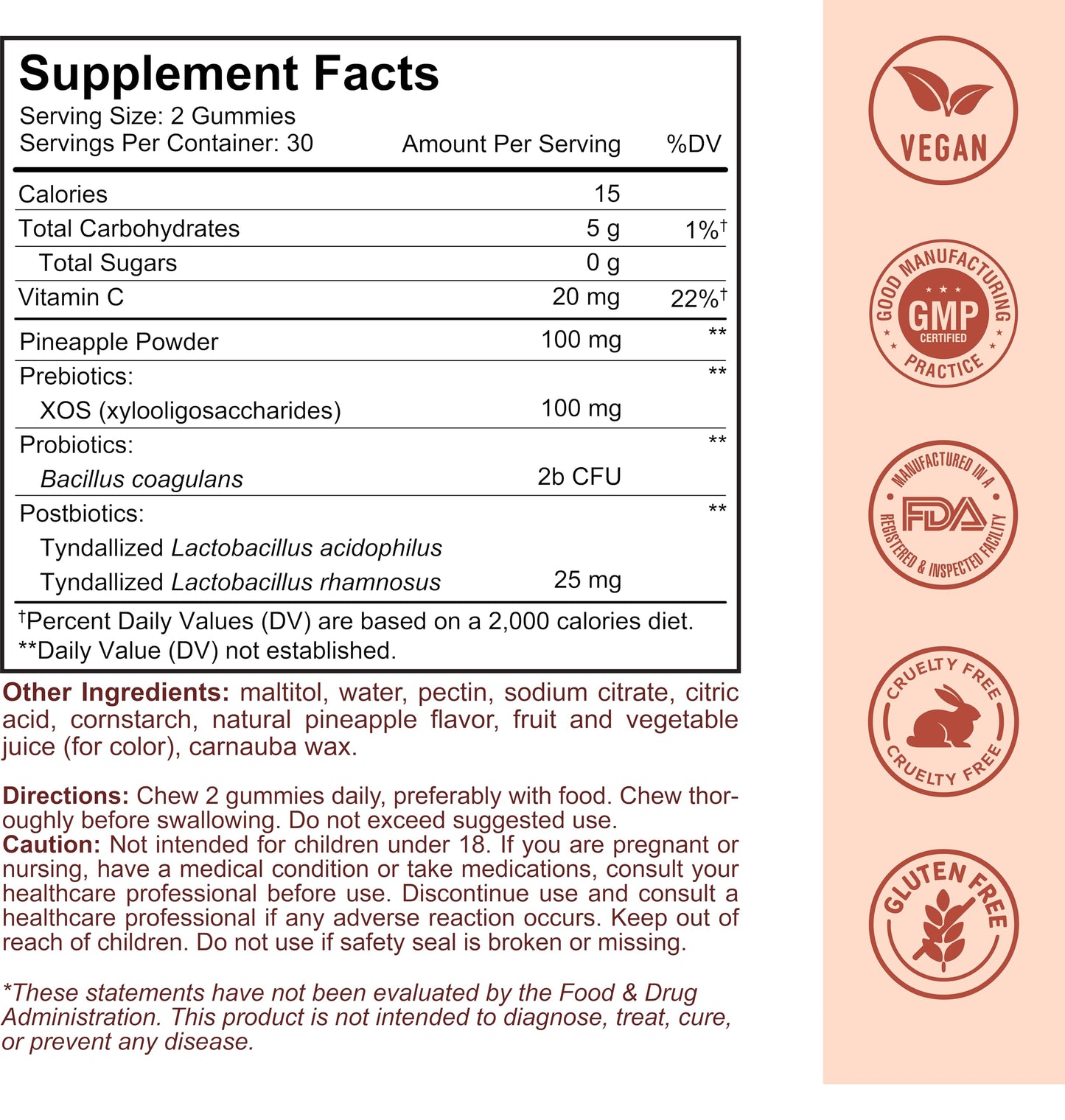 PROUD-V Vaginal Health Gummies - pH, Odor & Flora Support - Feminine Balance Wellness Formula - Hawaiian Pineapple - Vegan, Gluten-Free - 60 Gummies