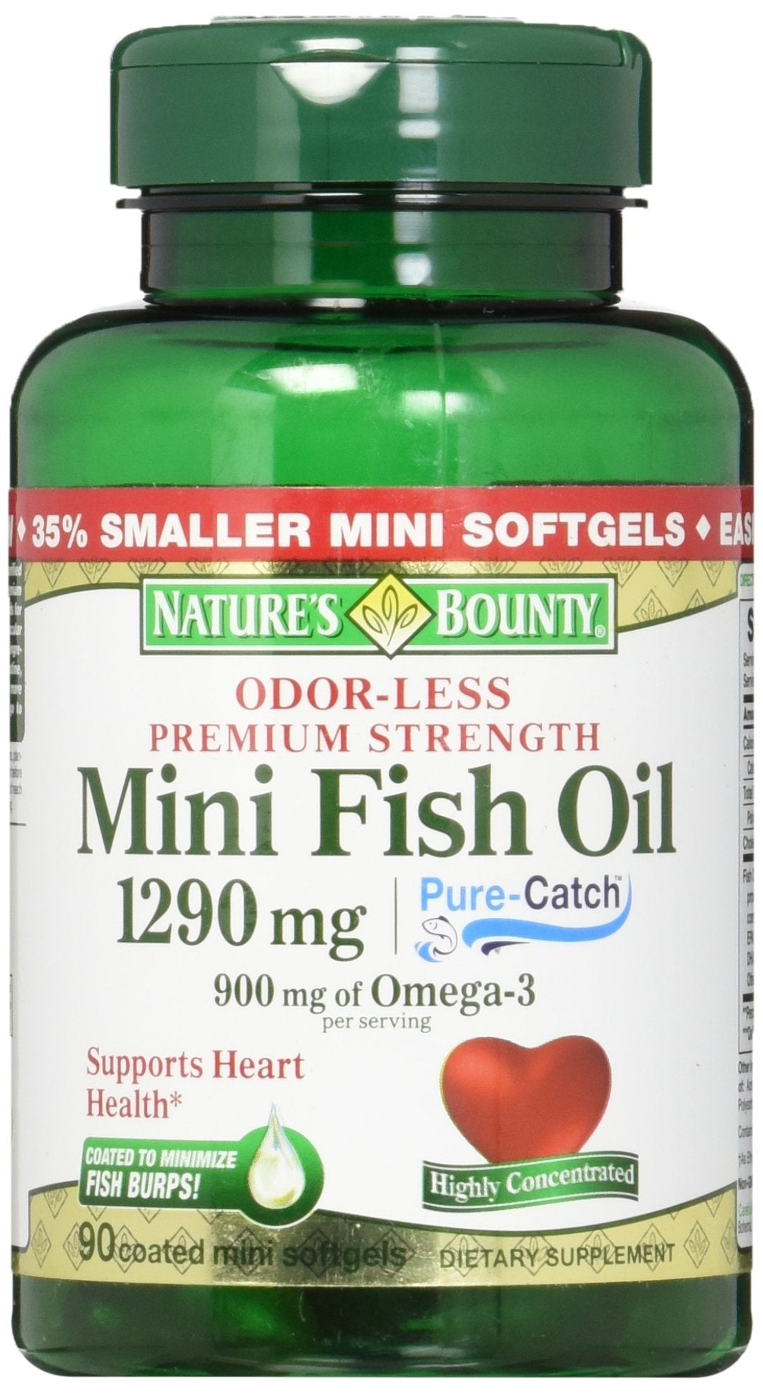 Nature's Bounty Odorless Mini Fish Oil Capsules 90