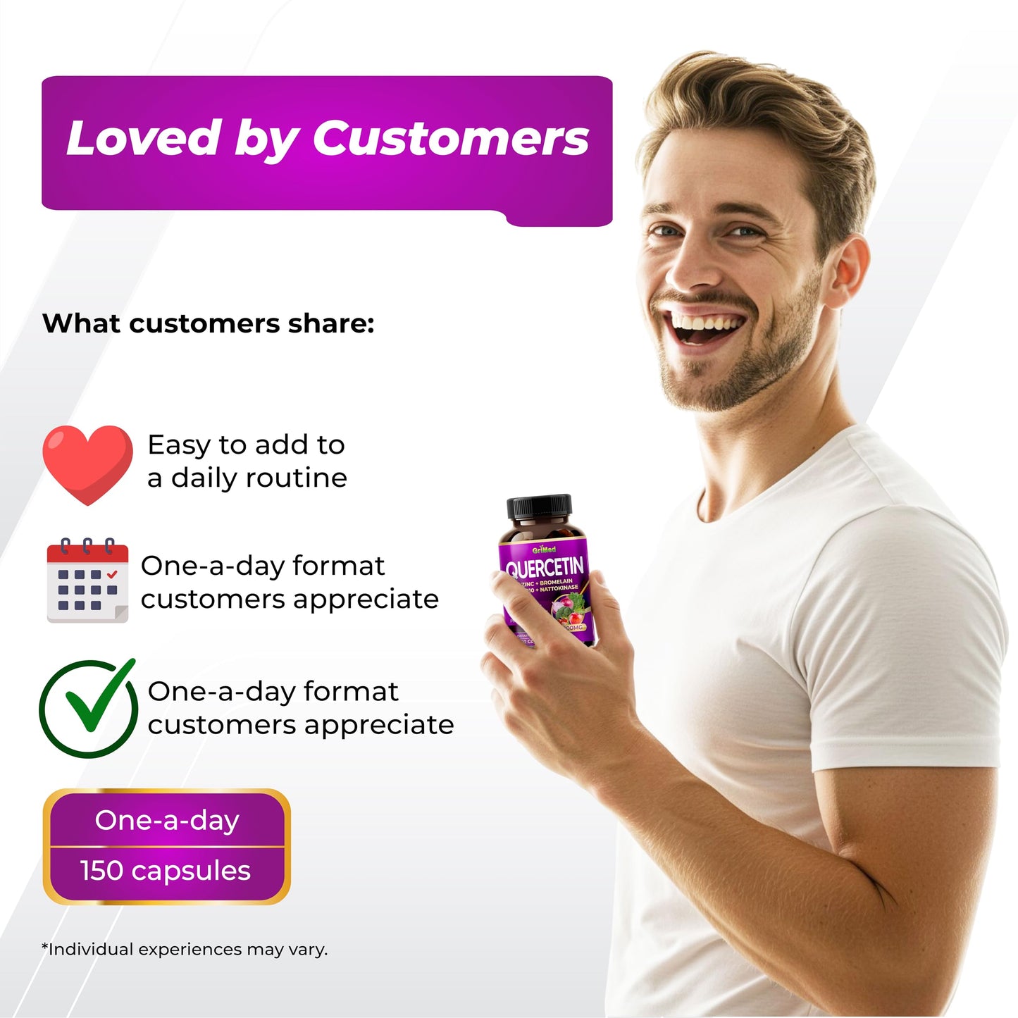 GriMed Quercetin Dietary Supplement Capsules, 150 Count