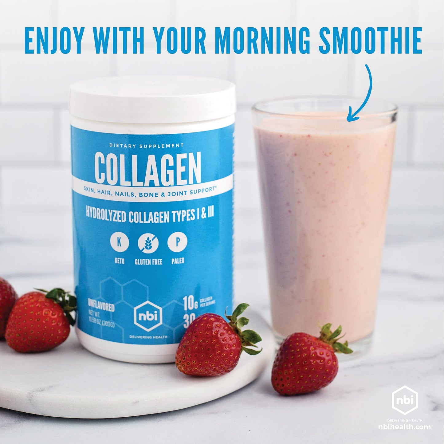 NBI Unflavored Collagen Peptides Powder 300