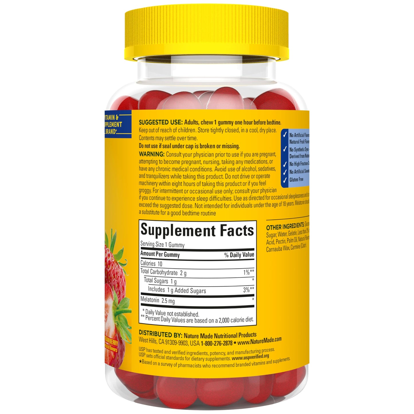 Nature Made Melatonin Gummies 2.5 mg Gummy, 130 Count