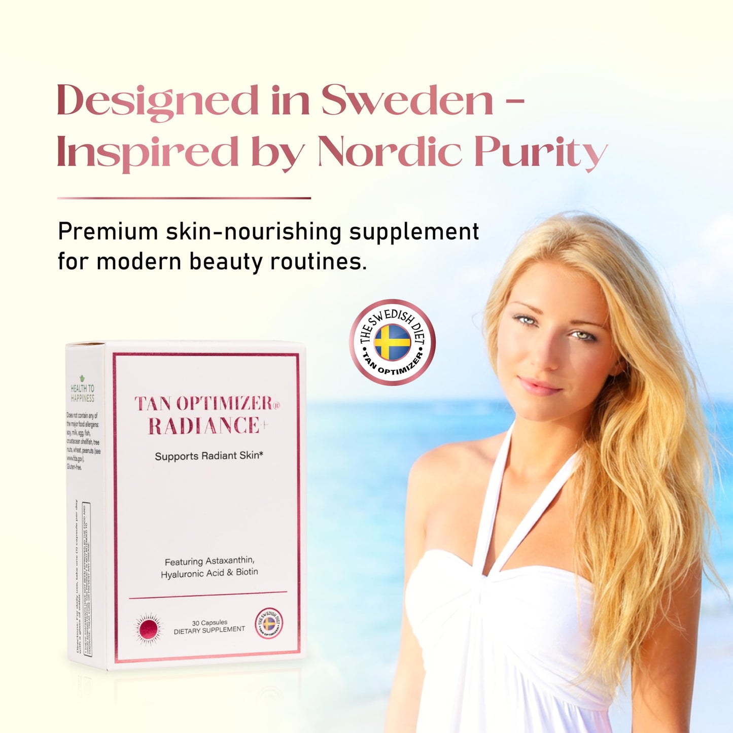 The Swedish Diet Tan Optimizer Radiance+ Beauty Supplement 30 Capsules