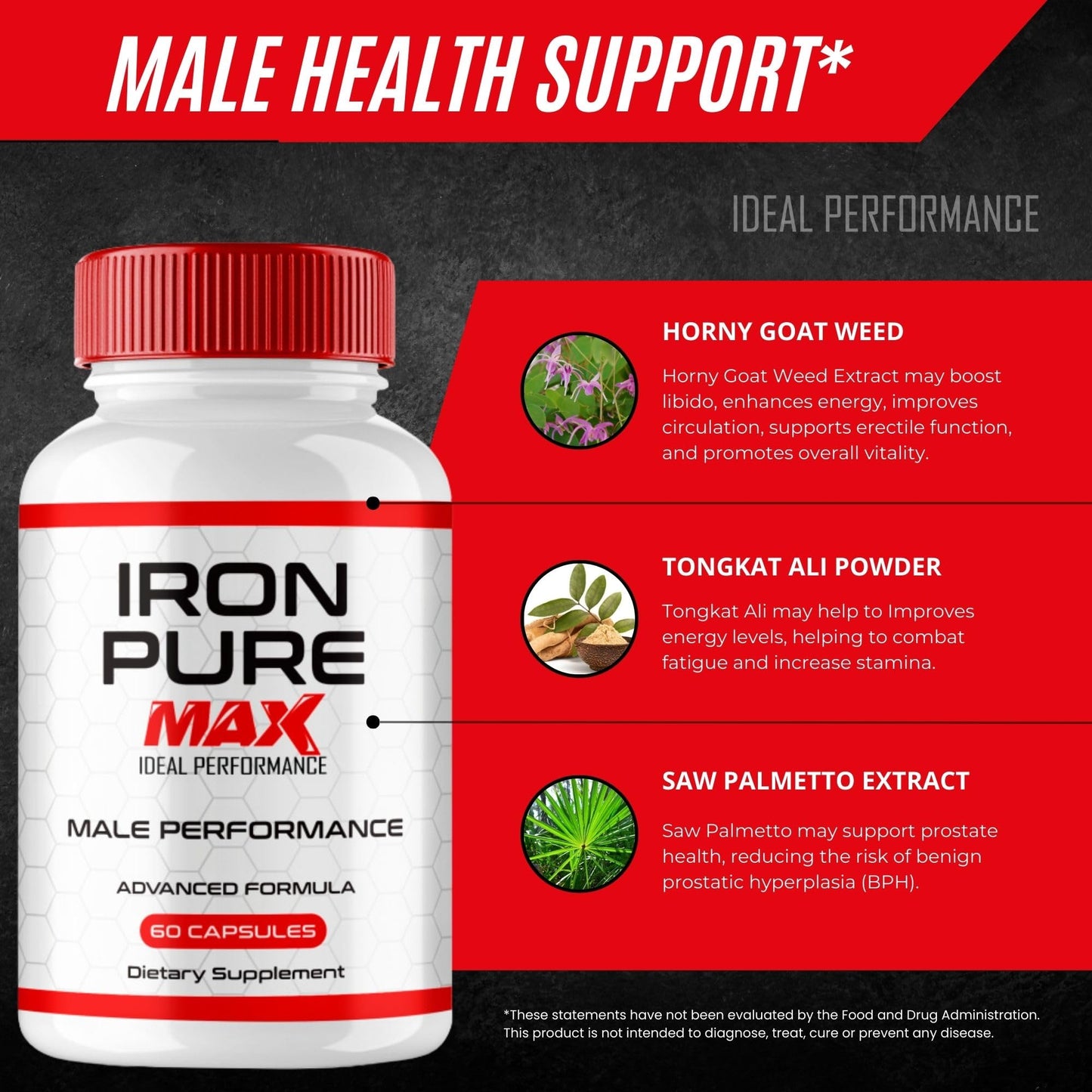 IDEAL PERFORMANCE Iron Pure Max Capsules, 60 Count