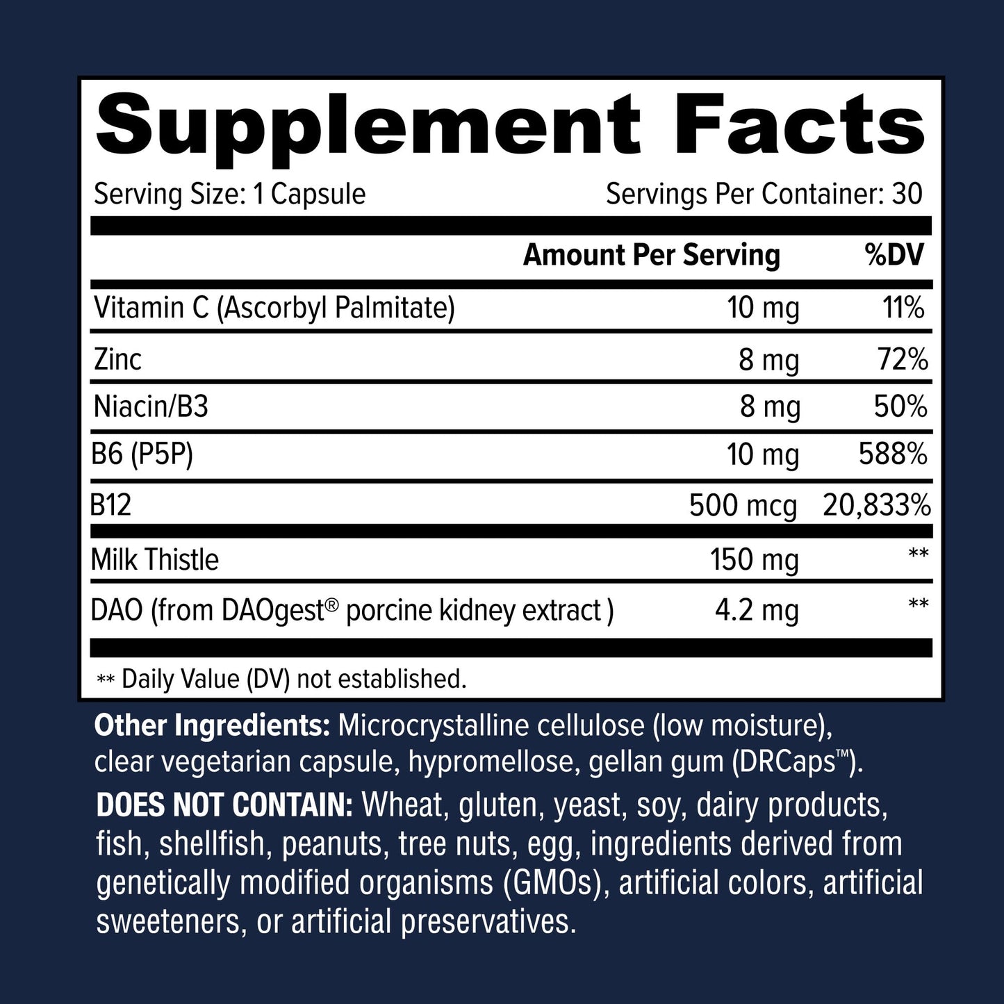Option One B4U Drink DAO Enzyme Plus Liver Support Capsule 30 Count