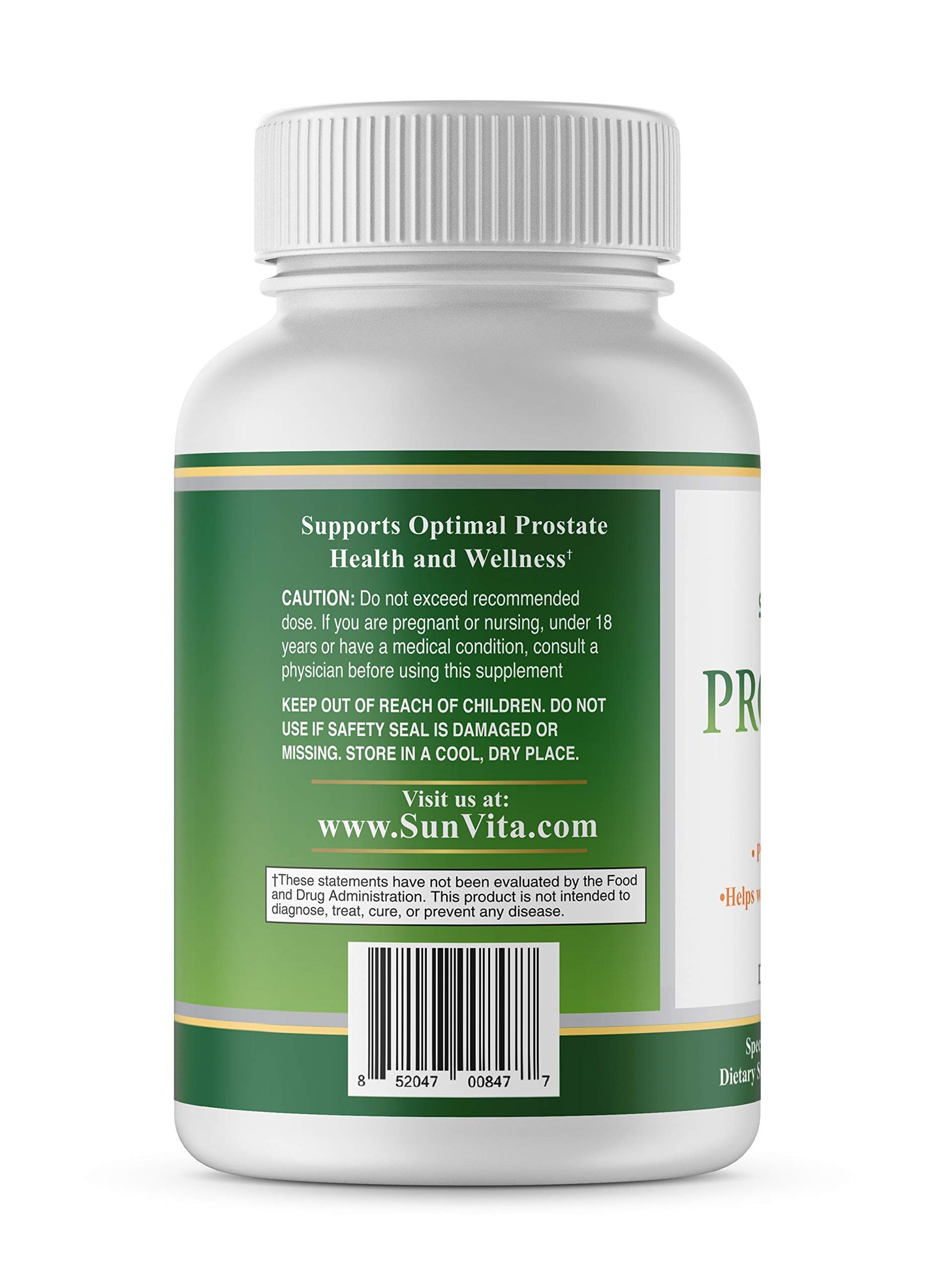 SunVita Health Prostate Formula Helps with Frequency and Urgency, 120 Capsules