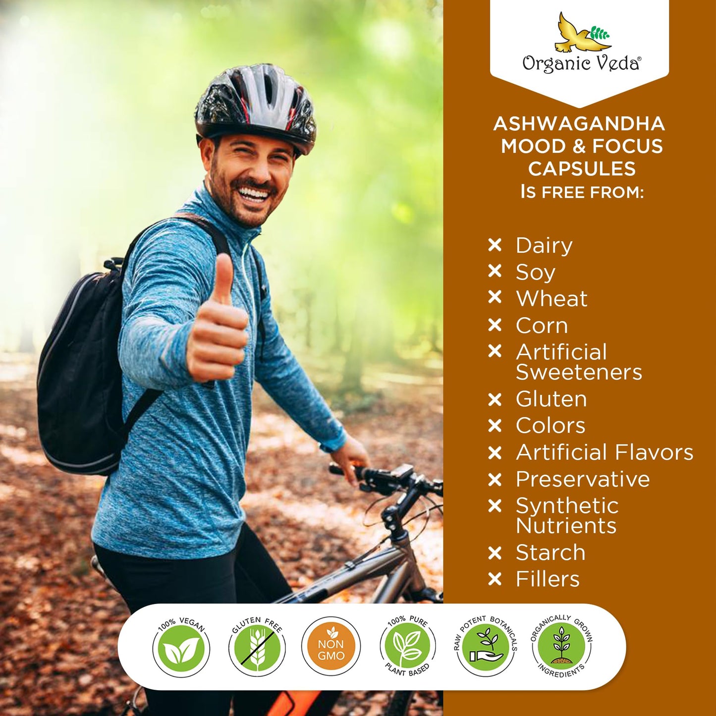 Organic Veda Ashwagandha Mood Support Tablet, 60 Count