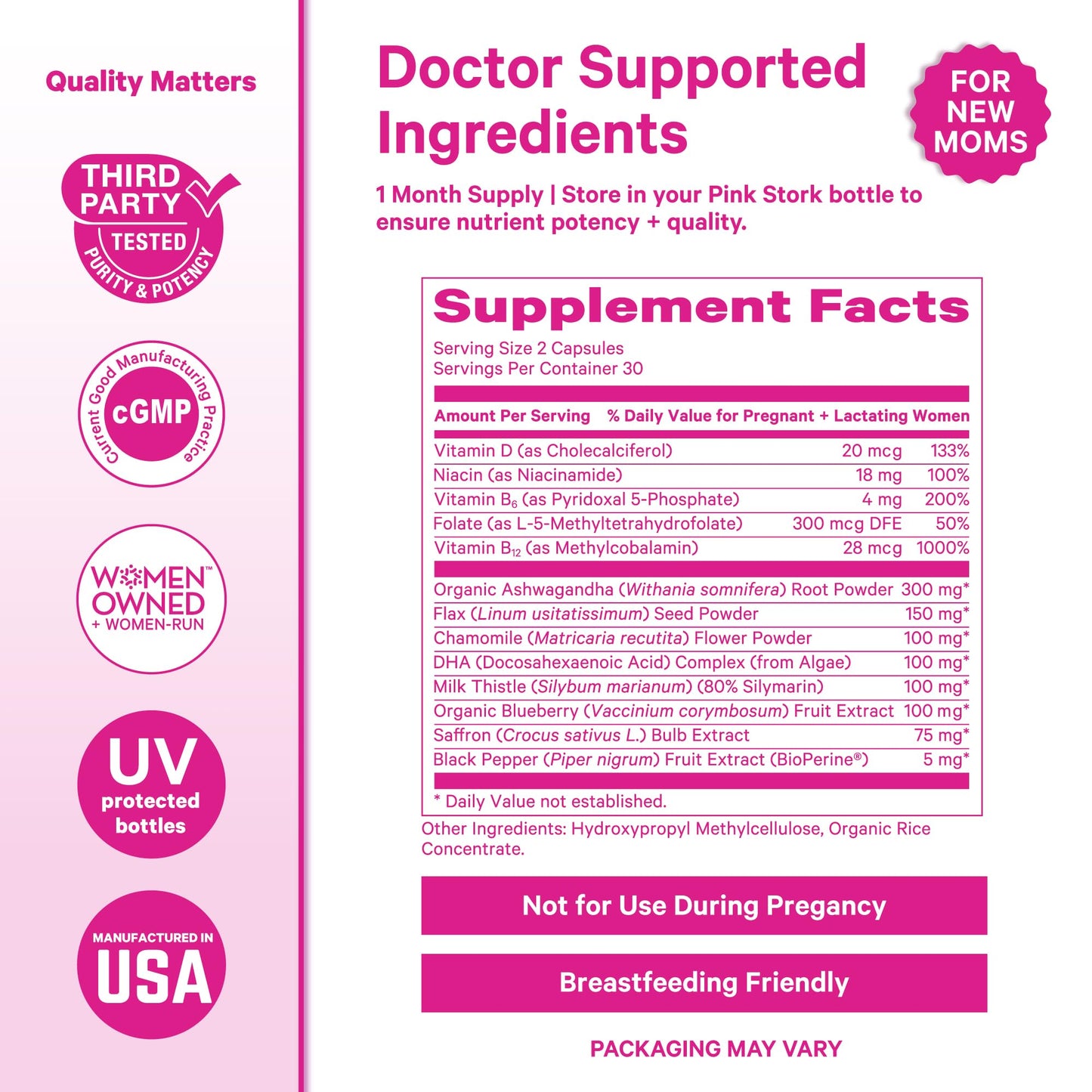 Pink Stork New Mom Necessities Bundle Capsule 150