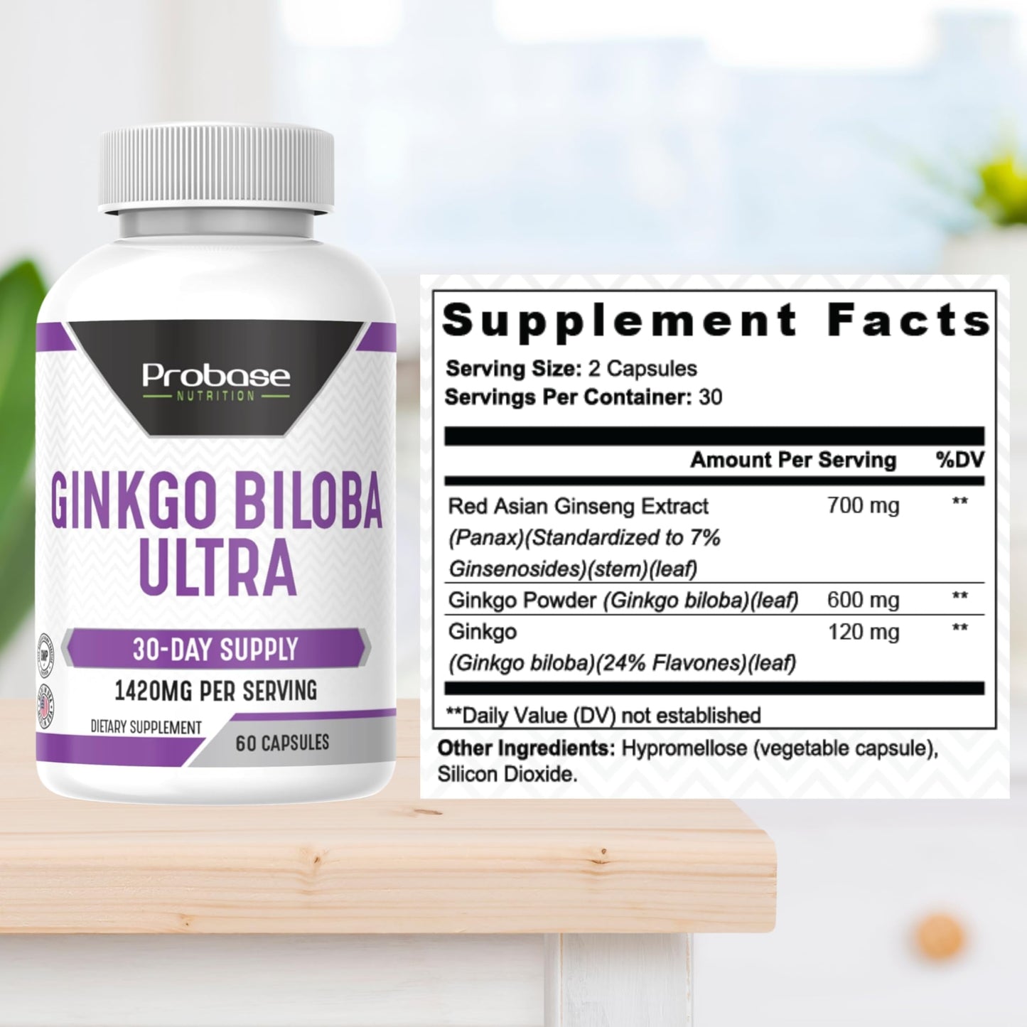 Probase Nutrition Ginkgo Biloba Ultra Capsules 60 Count