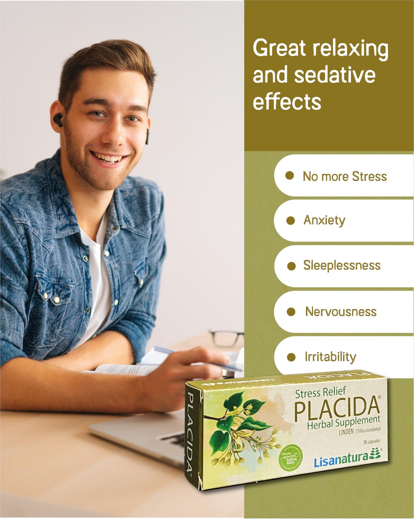 Lisanatura Placida Herbal Supplement 30 Capsules