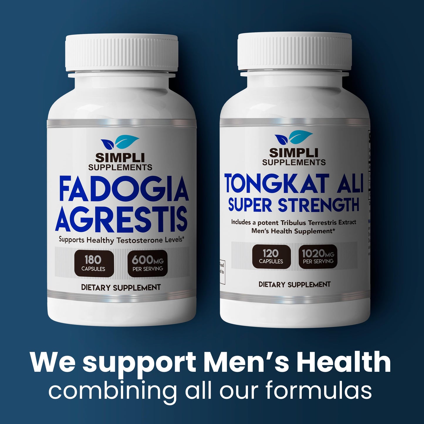 Simpli Supplements Fadogia Agrestis 600mg for Natural Testosterone Support, 180 Capsules