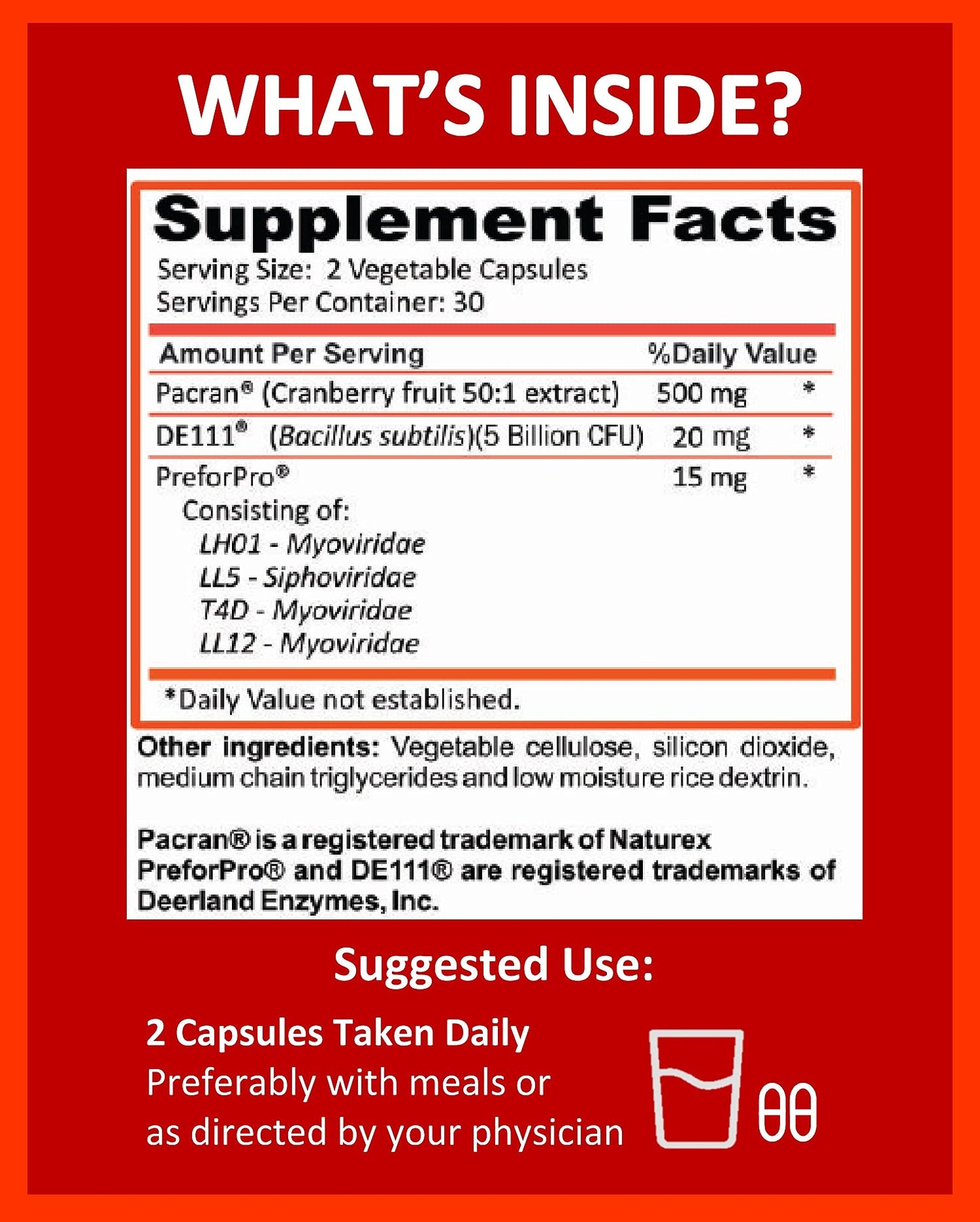 Potent Garden Urinary Support Women's Probiotic Cranberry Capsules, 60 Count