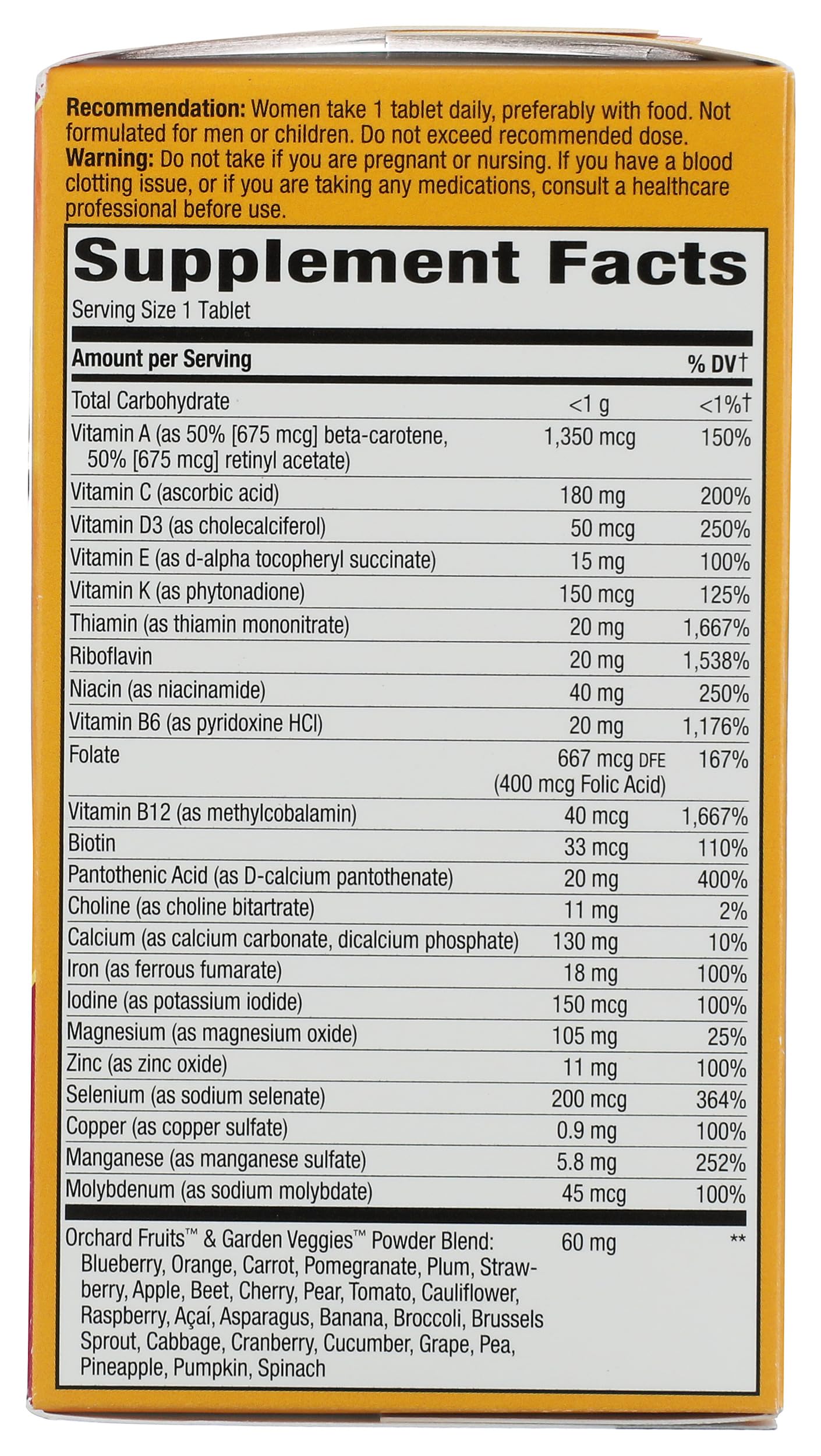 Nature's Way Multivitamin Alive Once Daily Women Tablets, 60 Count