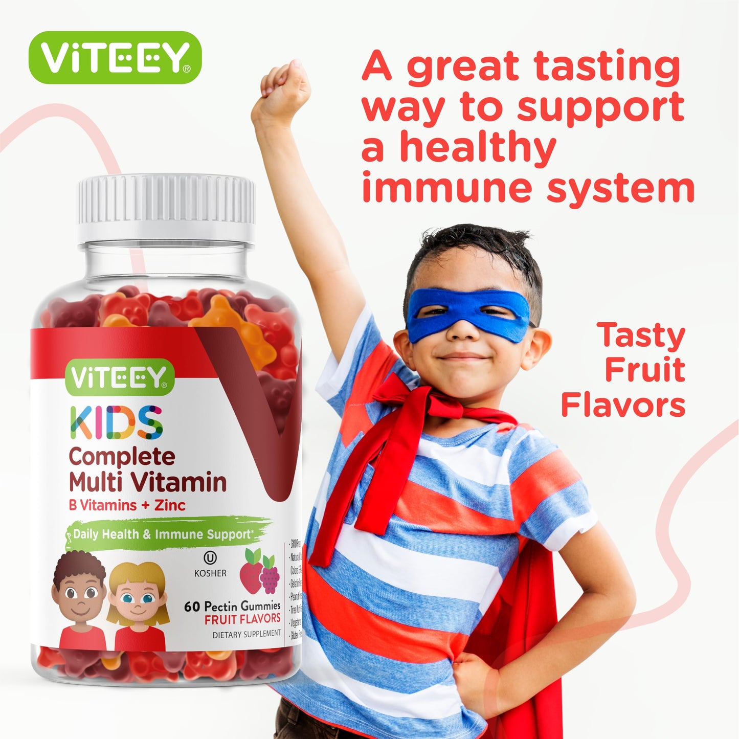 Viteey Kids Multivitamin Gummies 60 Count